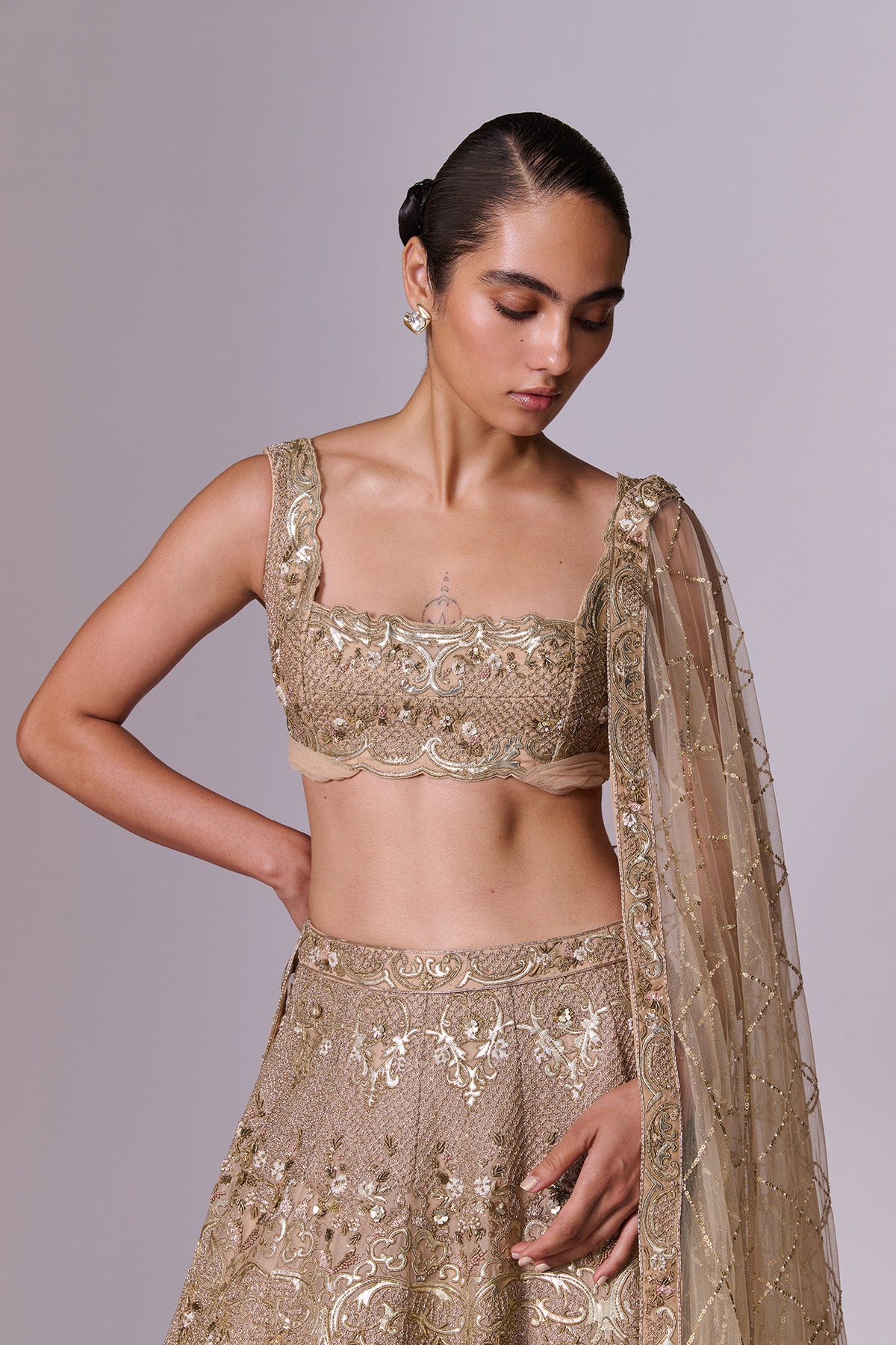 Gold Lehenga Set