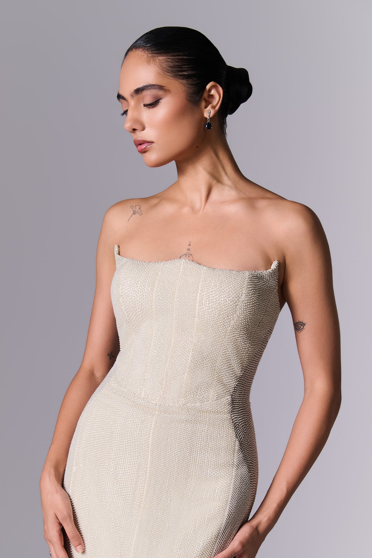 Pearled Ivory Volume Gown