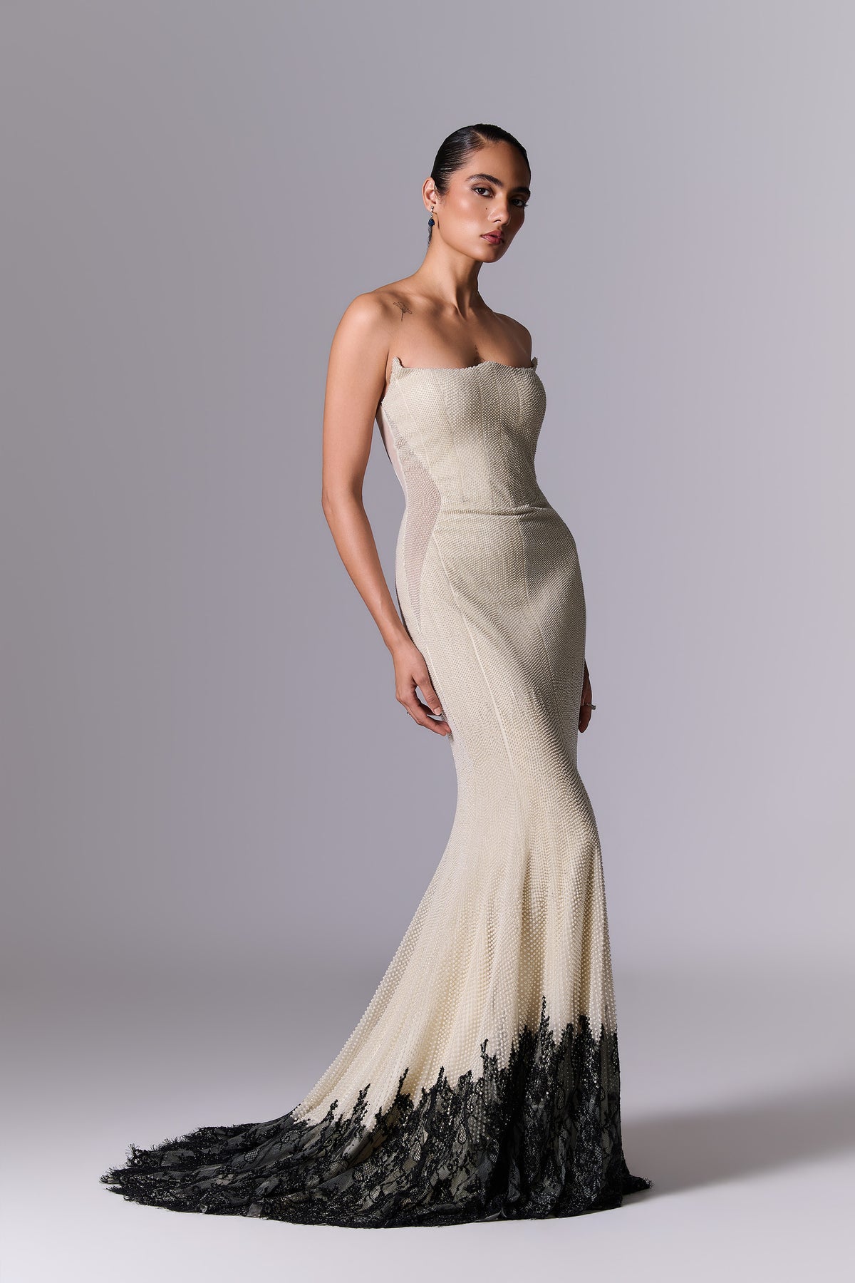 Pearled Ivory Volume Gown