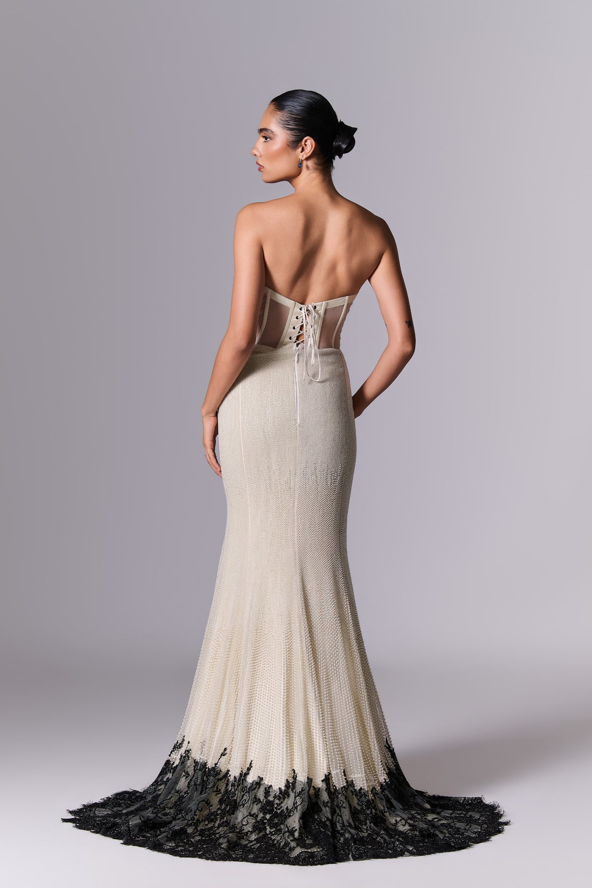 Pearled Ivory Volume Gown
