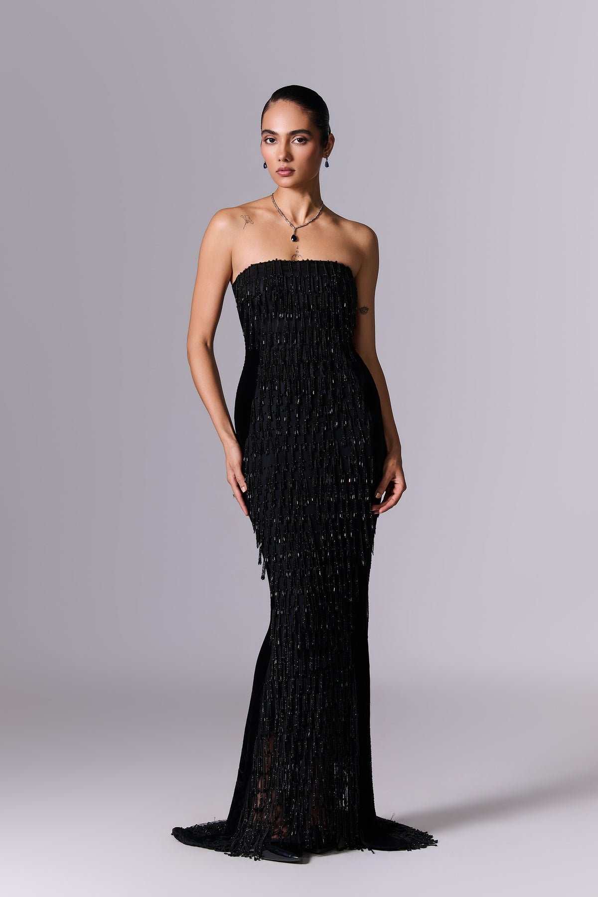 Obsidian Black Embellished Gown