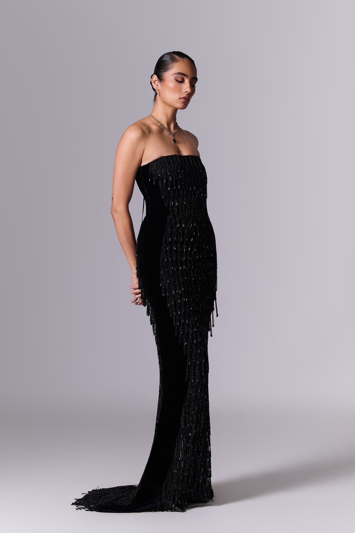 Obsidian Black Embellished Gown