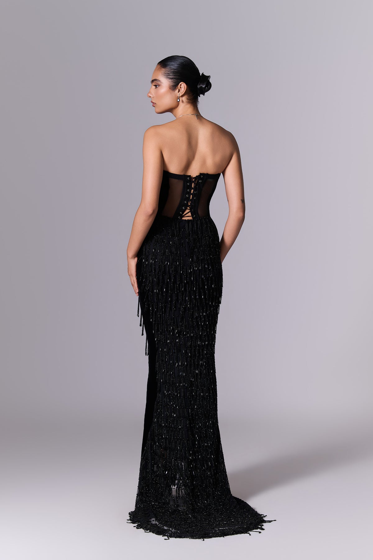 Obsidian Black Embellished Gown