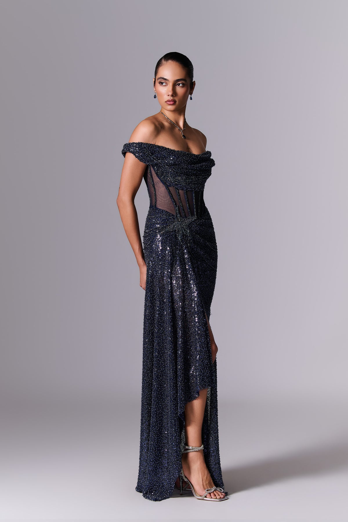 Midnight Blue Corset Gown
