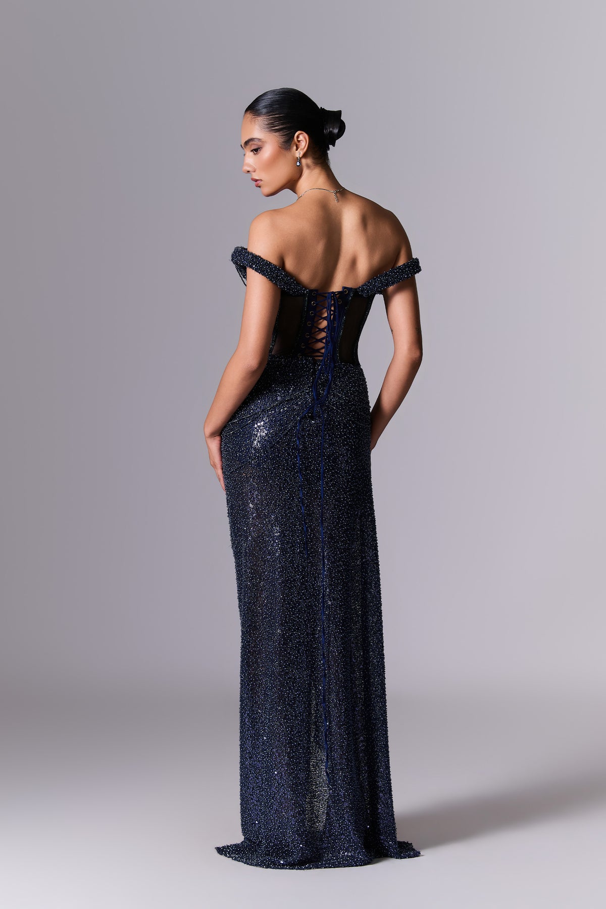 Midnight Blue Corset Gown