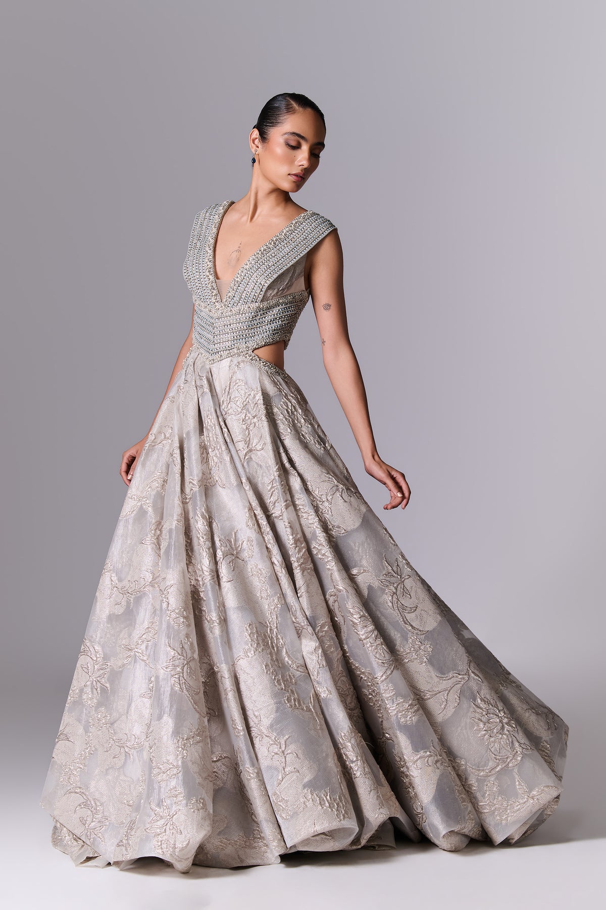 Crushed Ice Embellished Gown
