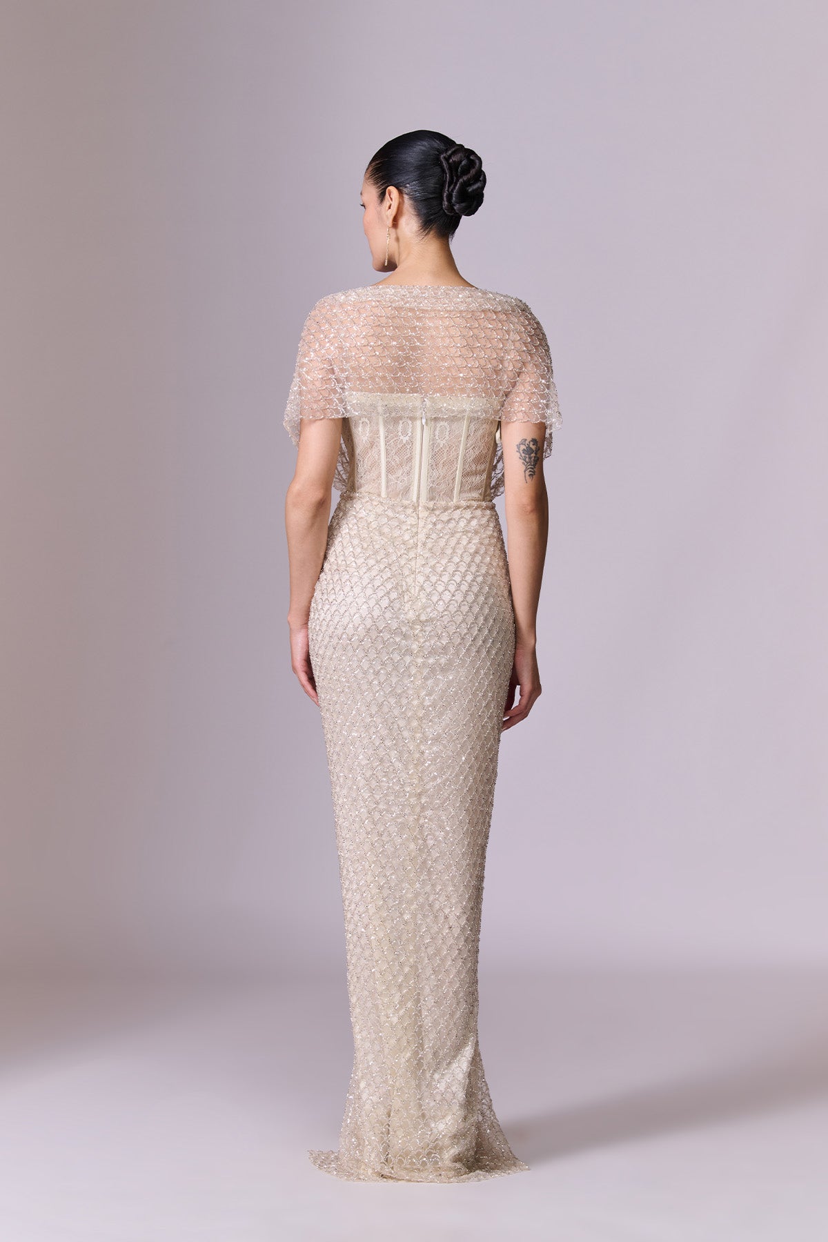 Ivory Pearl Embroidered Gown