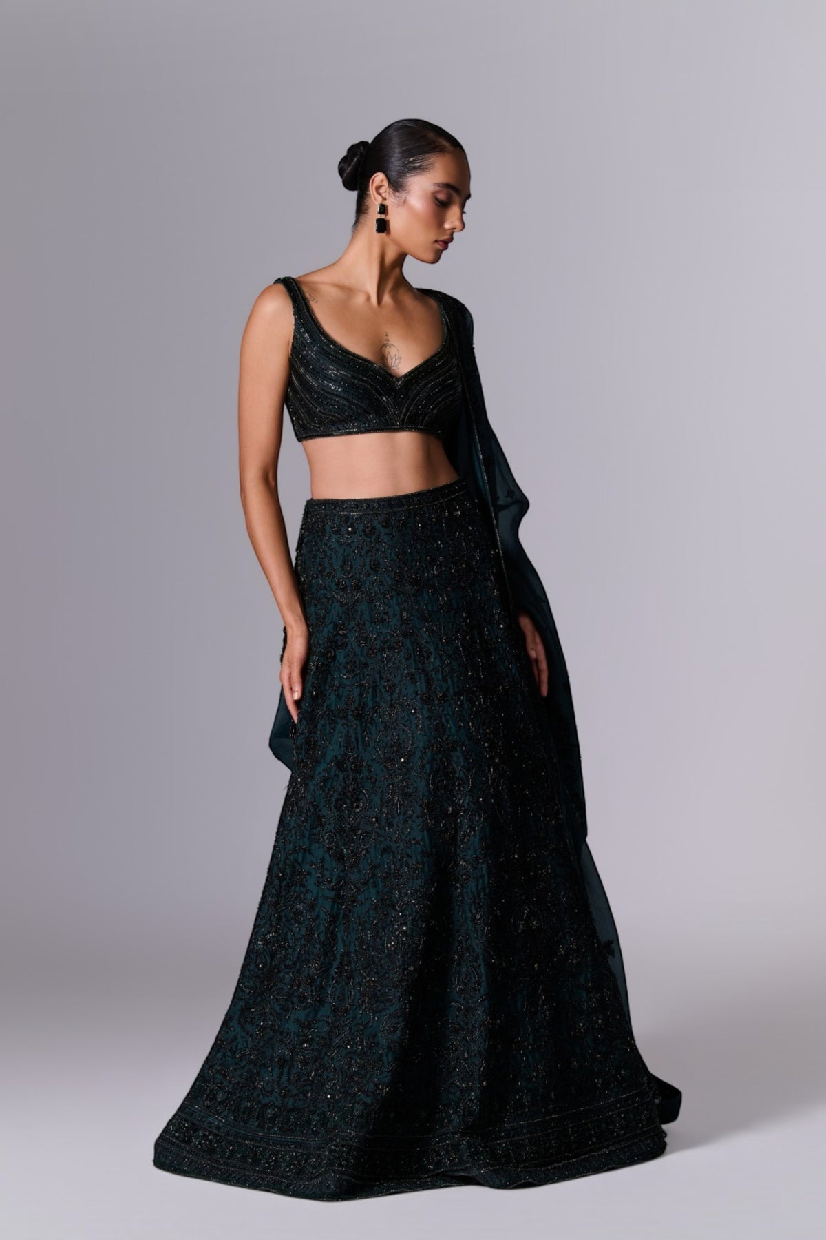 Emerald Embellished Lehenga Set