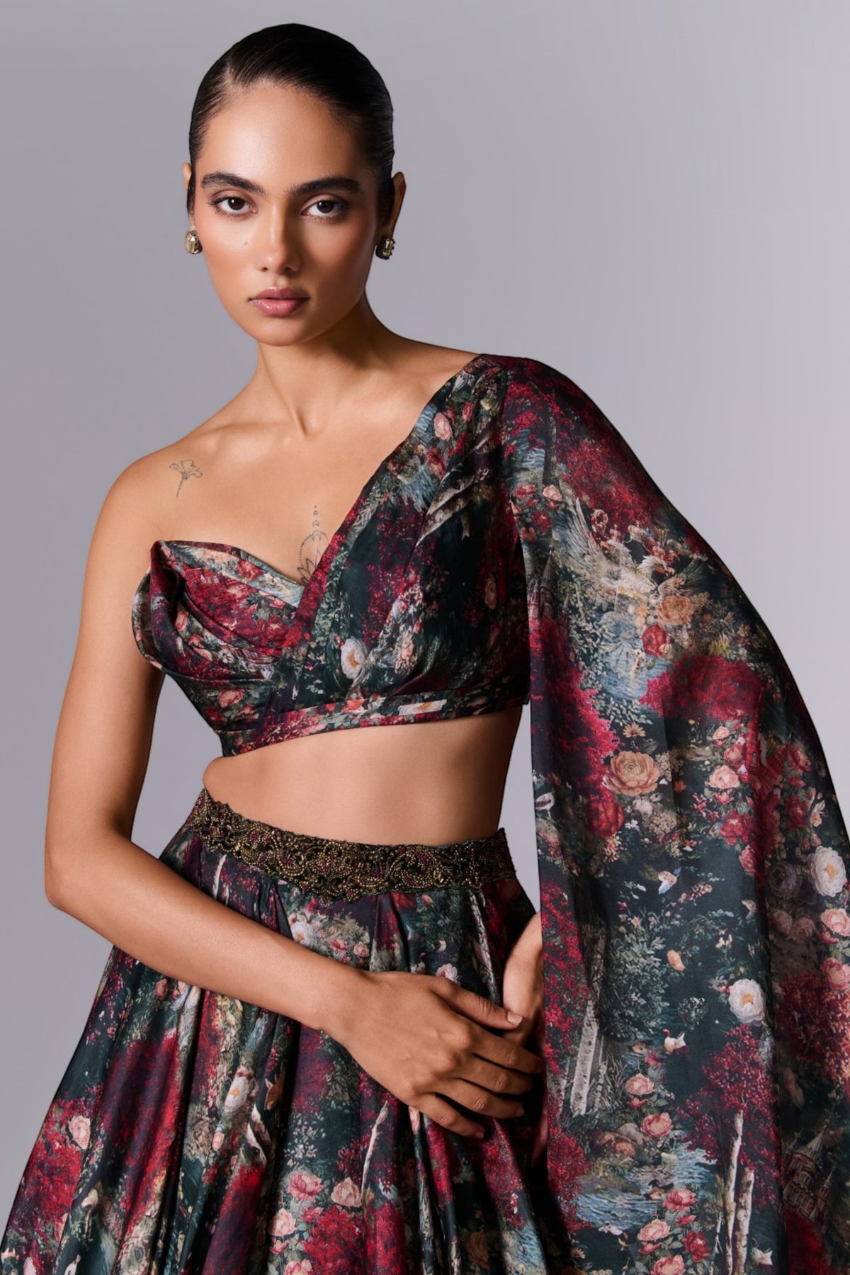 Printed Embellished Lehenga Set