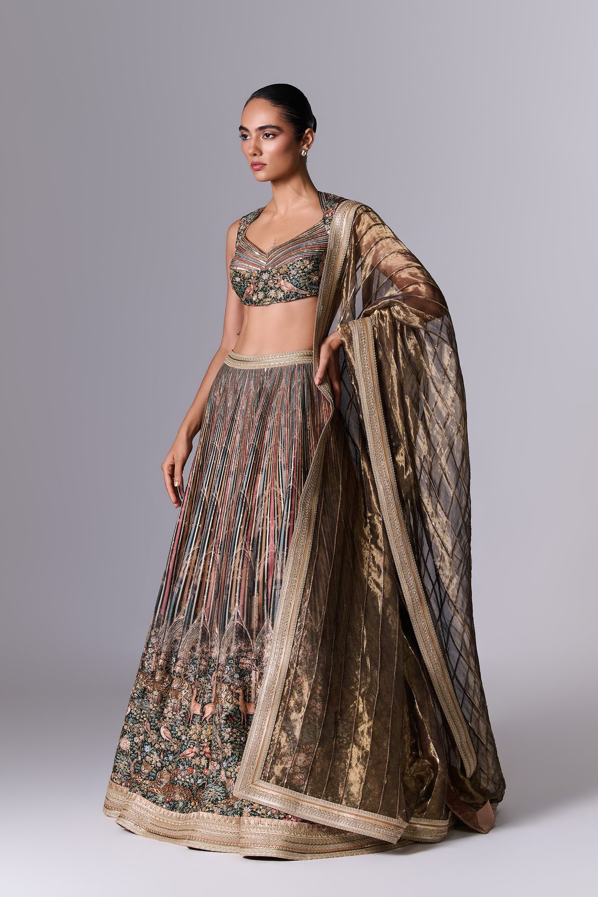 Printed Embellished Lehenga Set