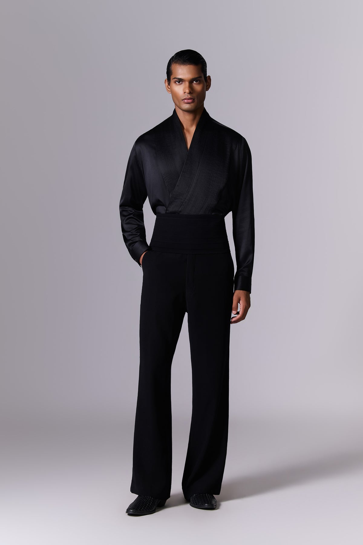 Obsidian Black Velvet Tuxedo Set