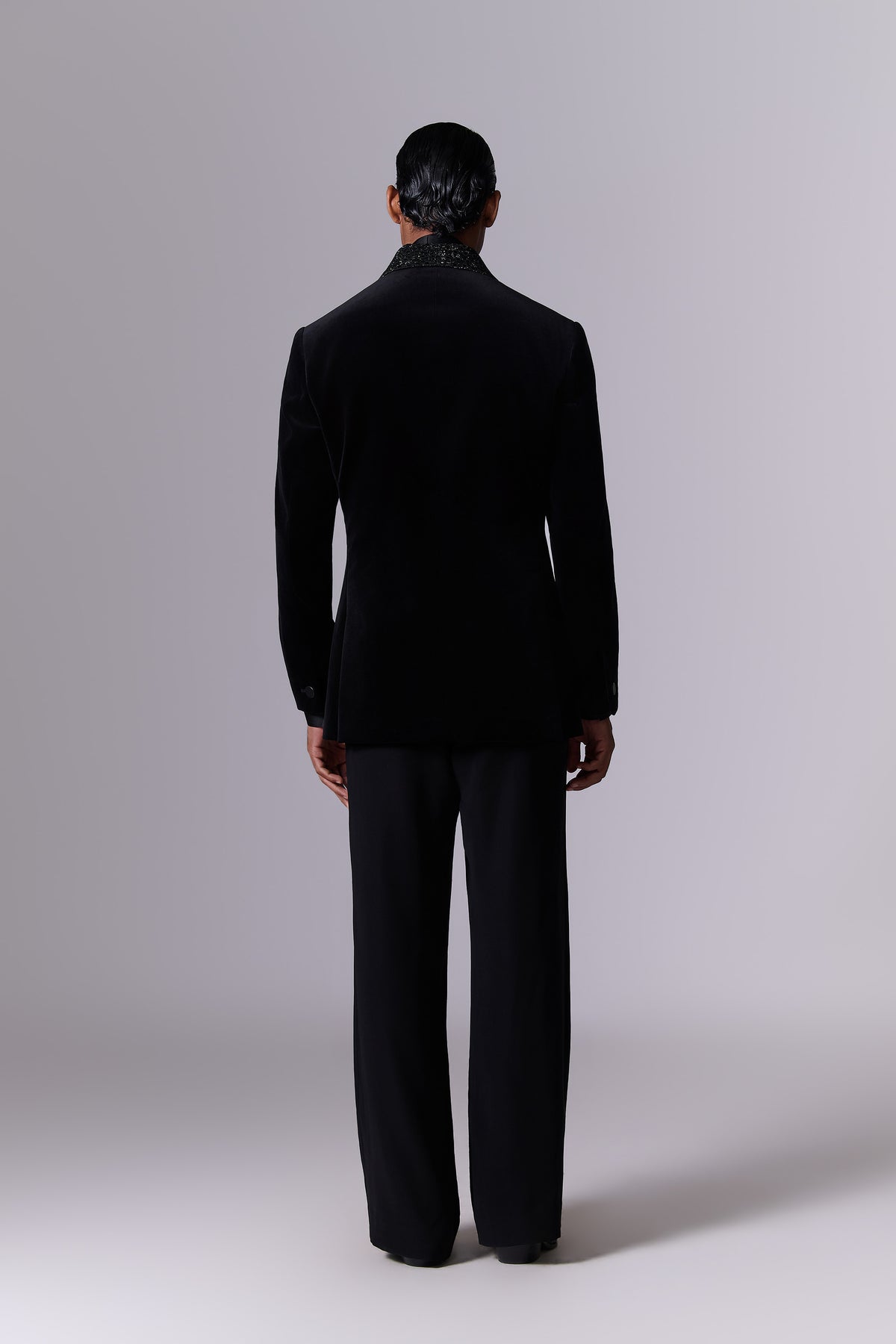 Obsidian Black Velvet Tuxedo Set