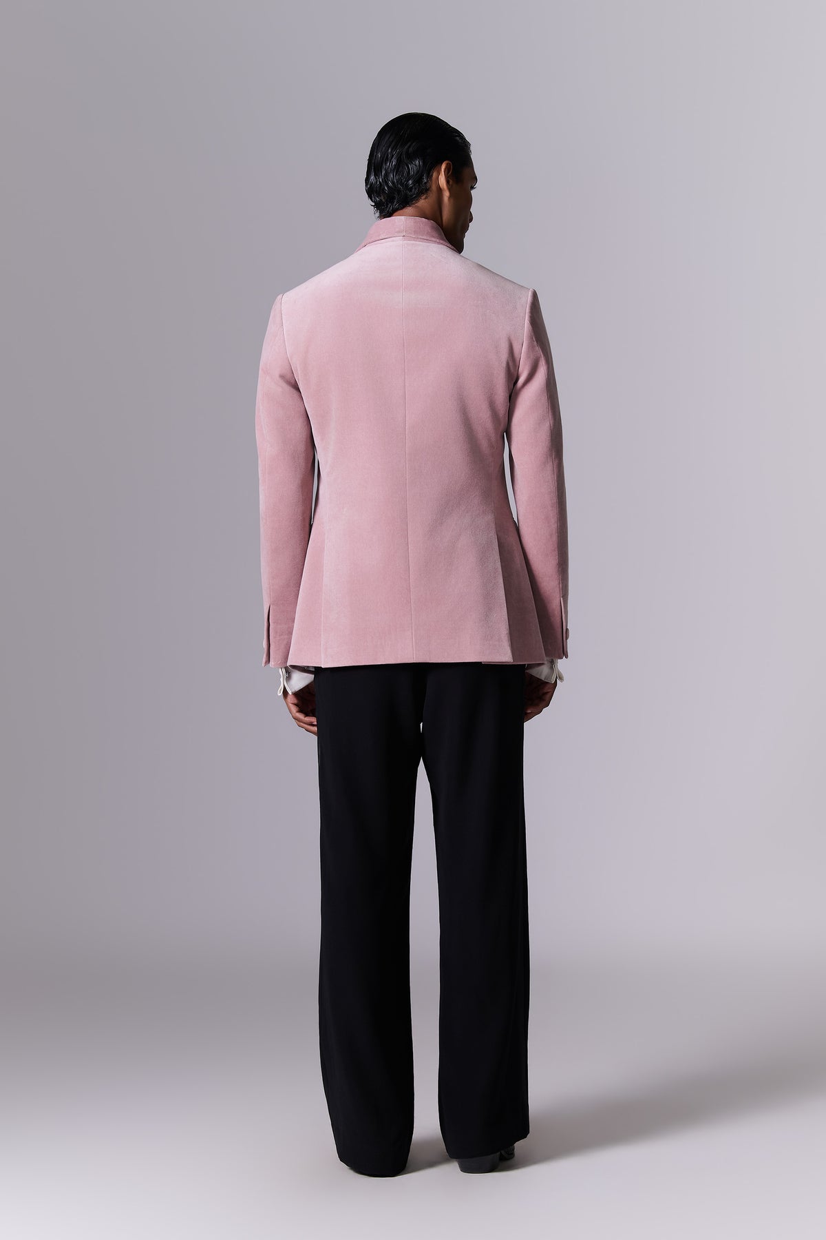 Blush Velvet Cocktail Tuxedo Set