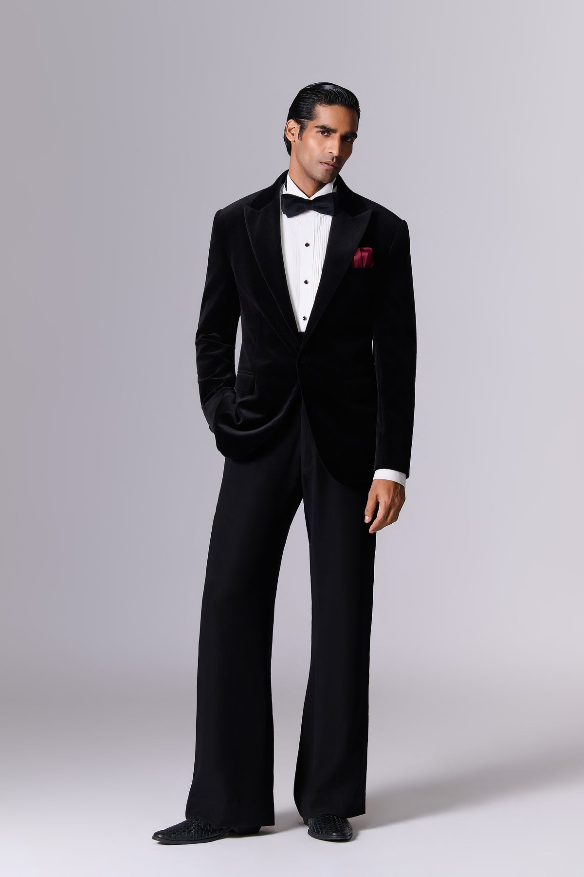 Black Velvet Tuxedo Set