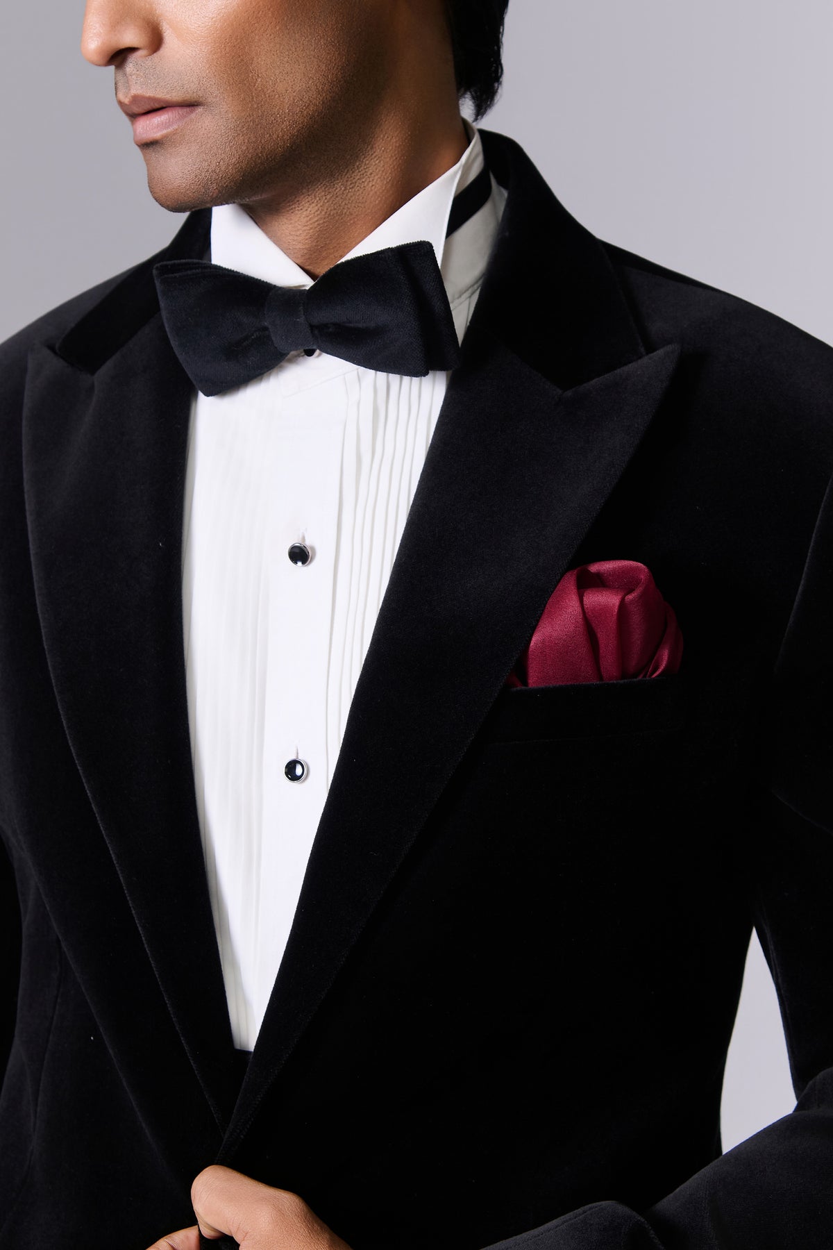 Black Velvet Tuxedo Set