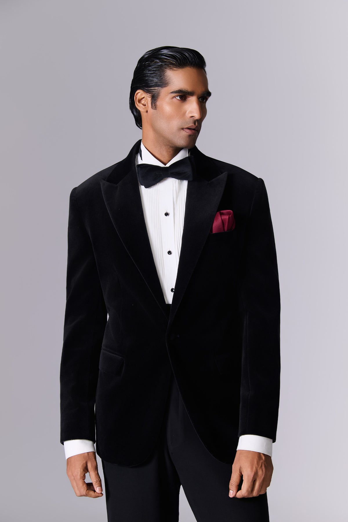 Black Velvet Tuxedo Set