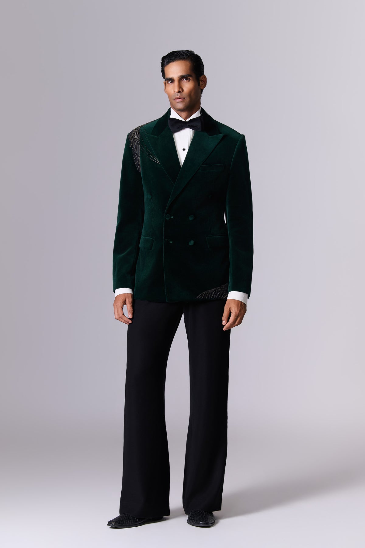 Emerald Velvet Tuxedo Set