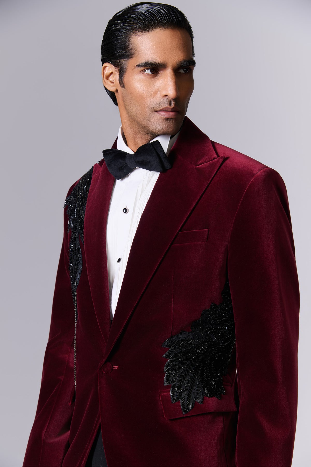 Vintage Merlot Velvet Tuxedo Set