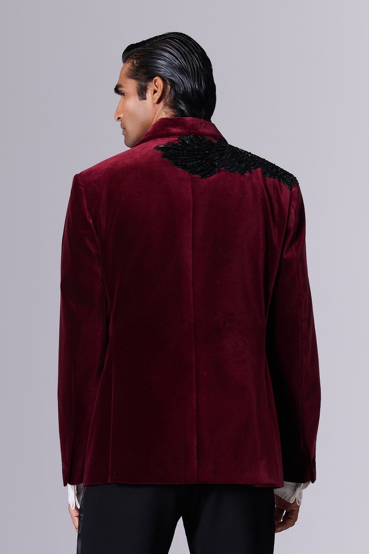 Vintage Merlot Velvet Tuxedo Set