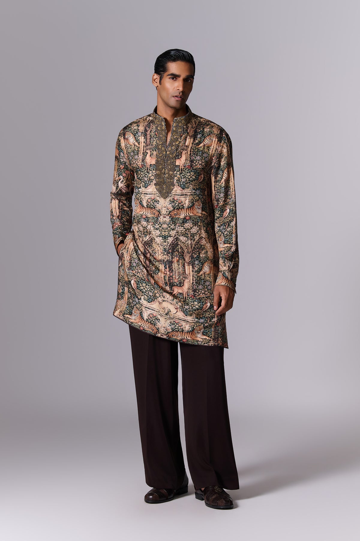 Heritage Printed Silk Kurta Set