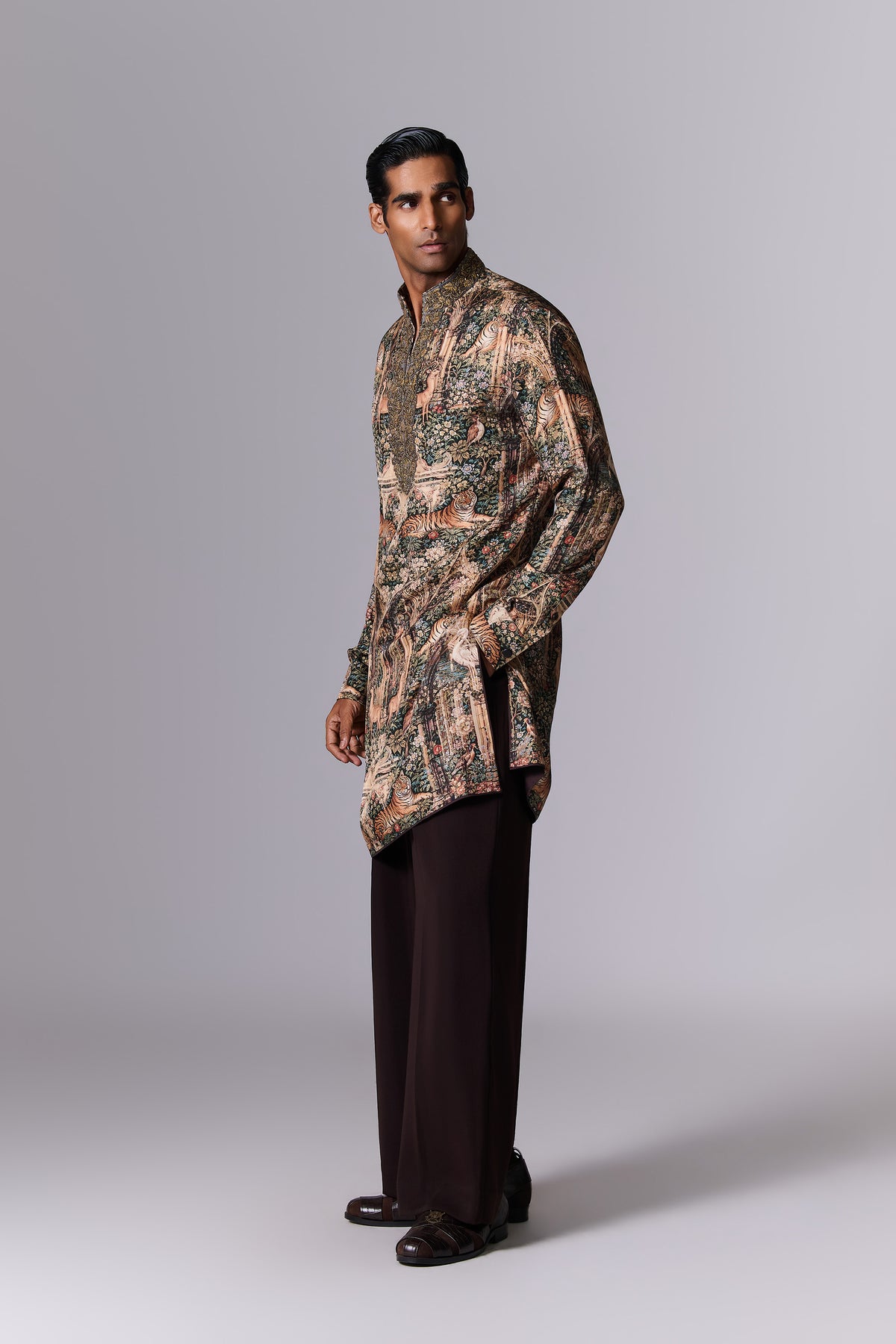 Heritage Printed Silk Kurta Set