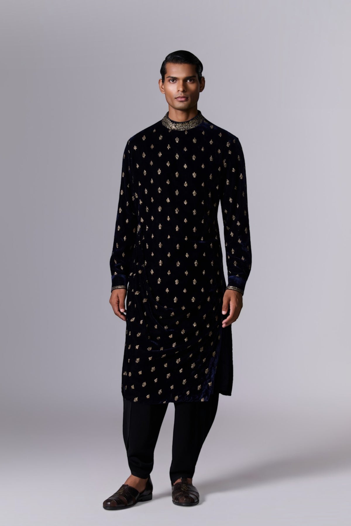 Midnight Blue Printed Kurta Set