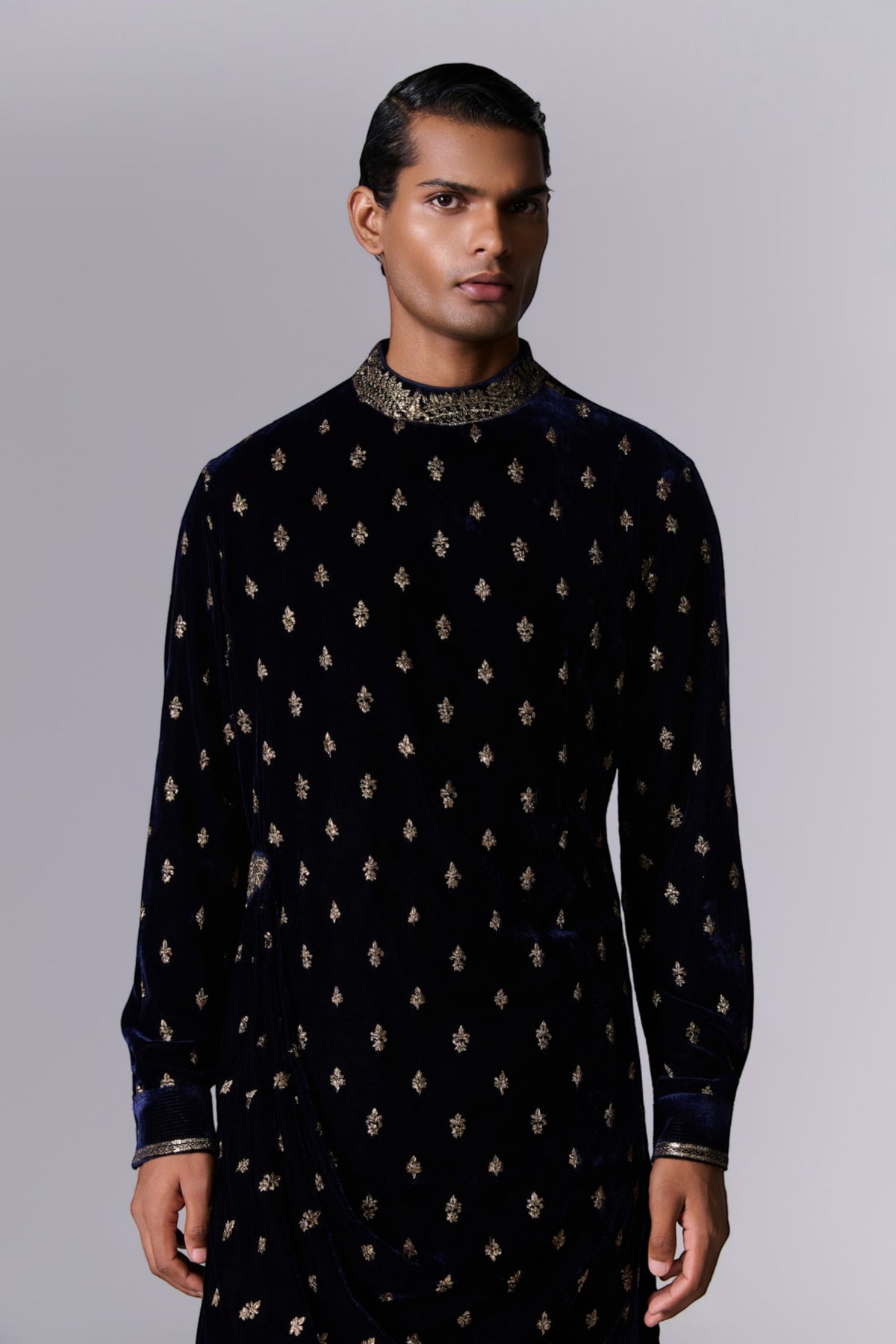 Midnight Blue Printed Kurta Set