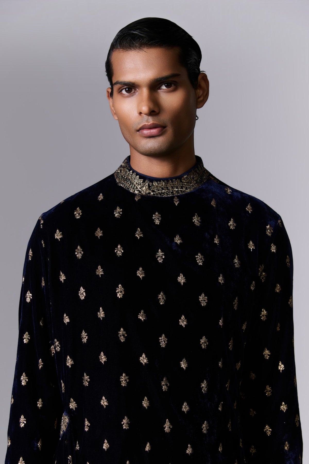 Midnight Blue Printed Kurta Set
