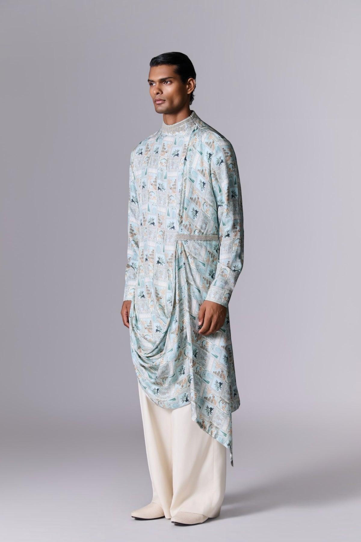 Pale Blue Printed Kurta Set