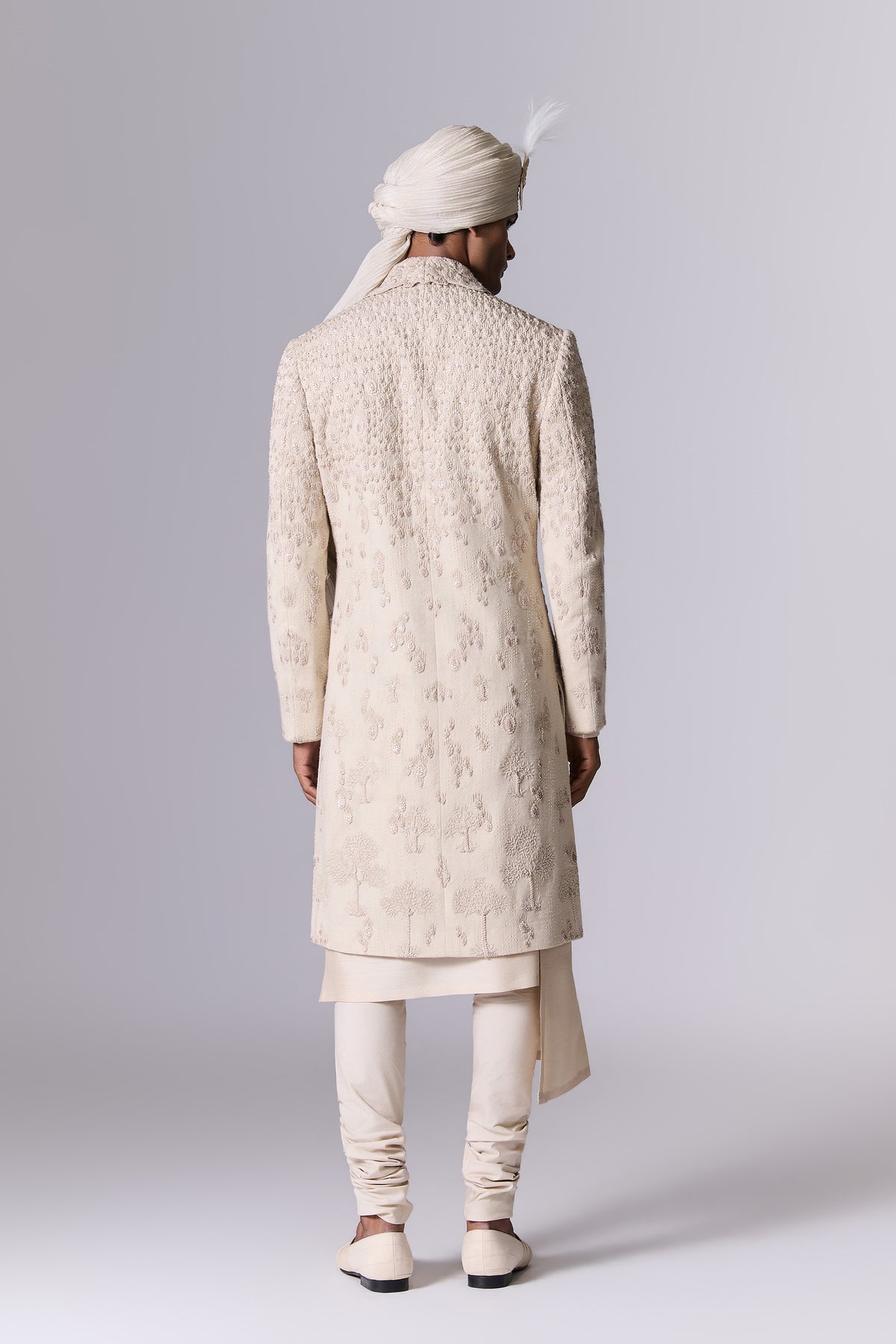 Dune Beige Embroidered Sherwani Set