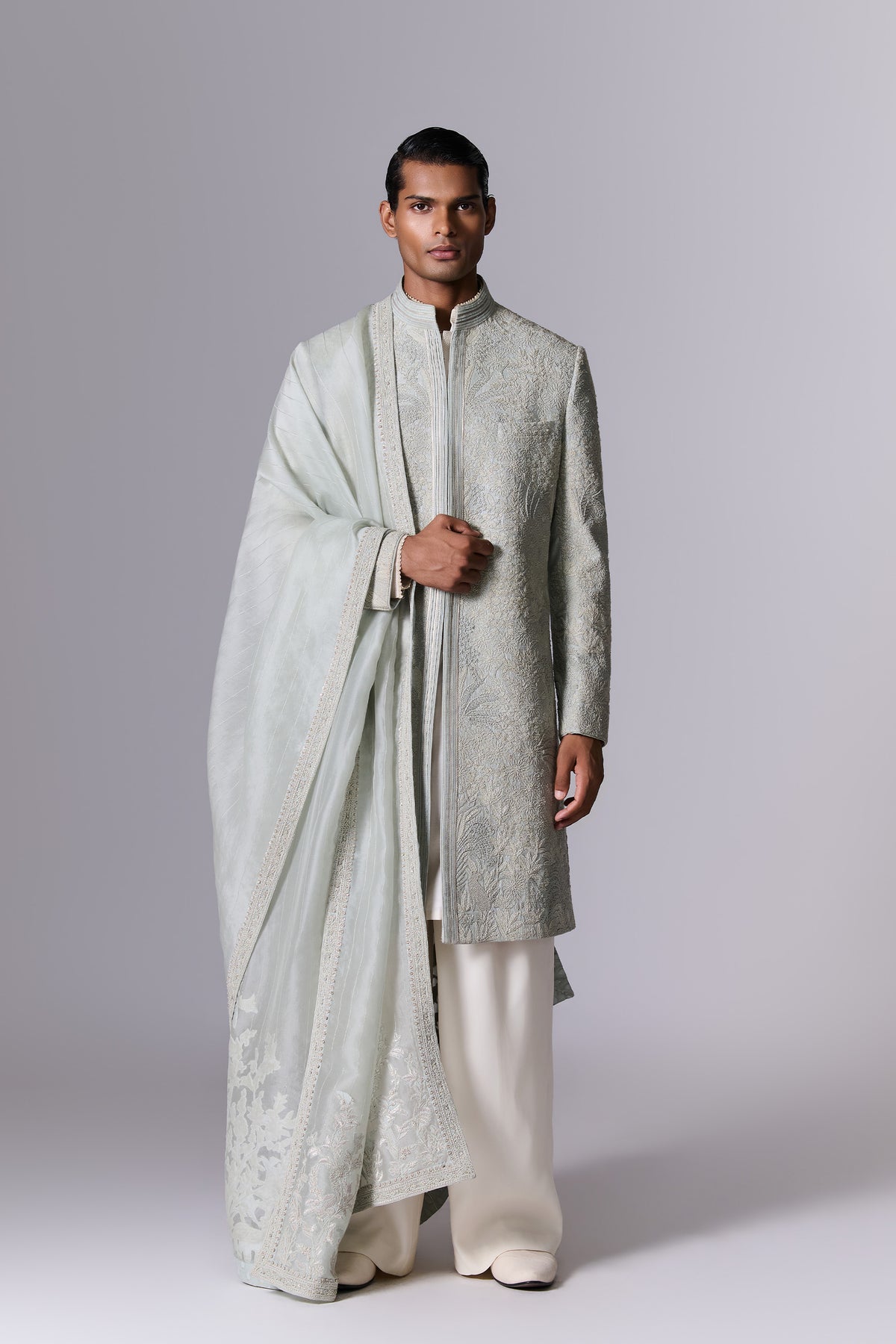 Aqua Marine Sherwani Set