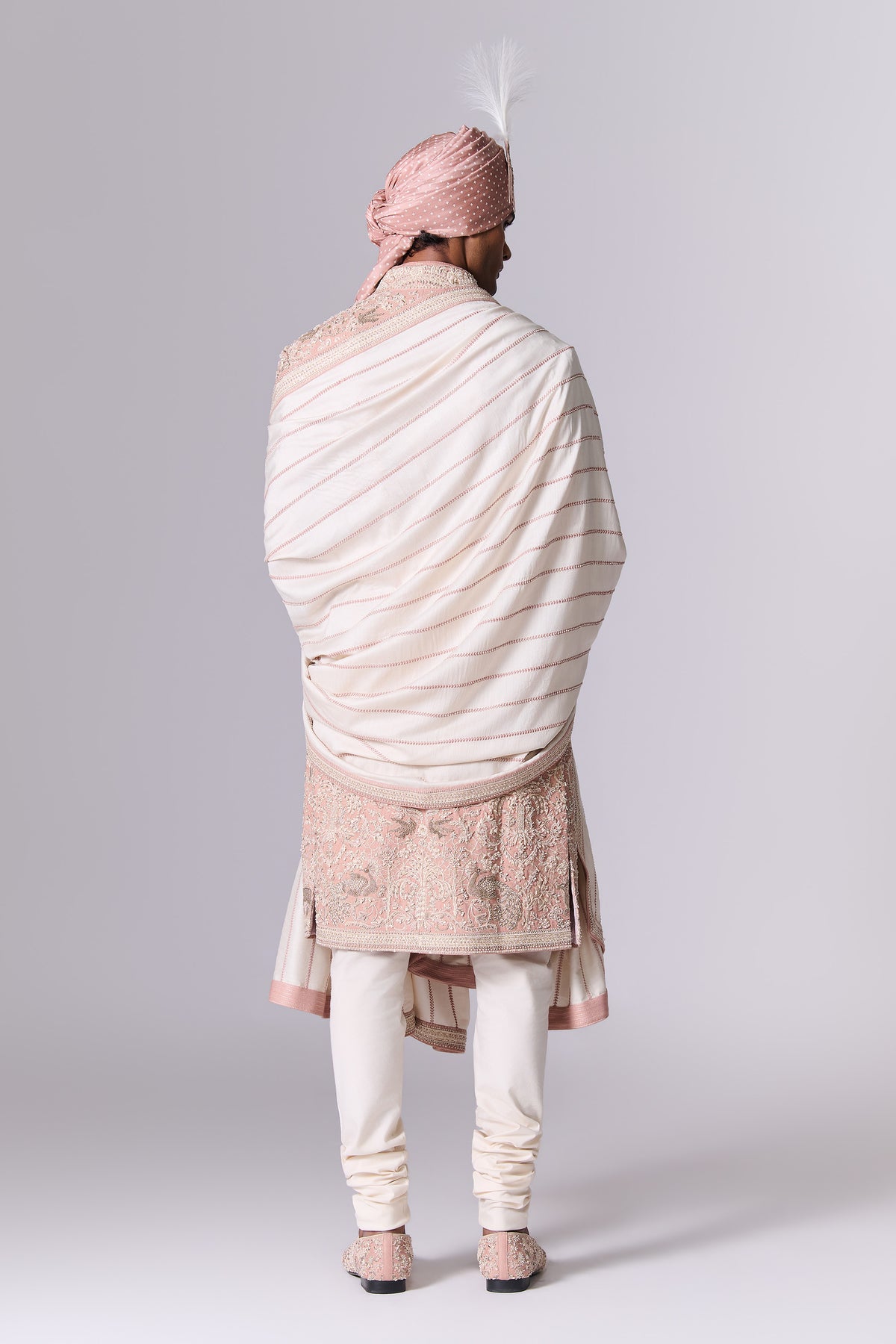 Dusty Blush Embroidered Sherwani Set