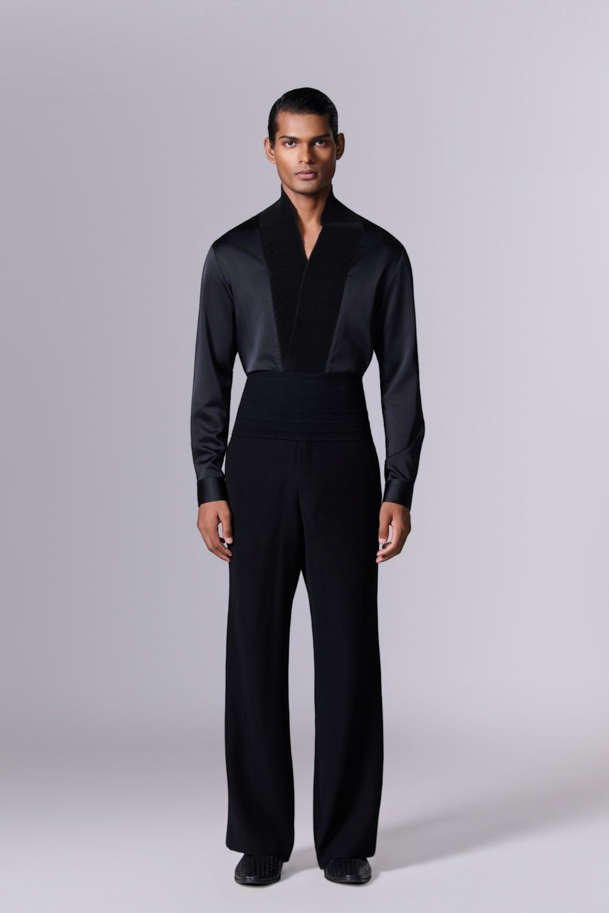 Obsidian Black Sherwani Set with Kamarbandh