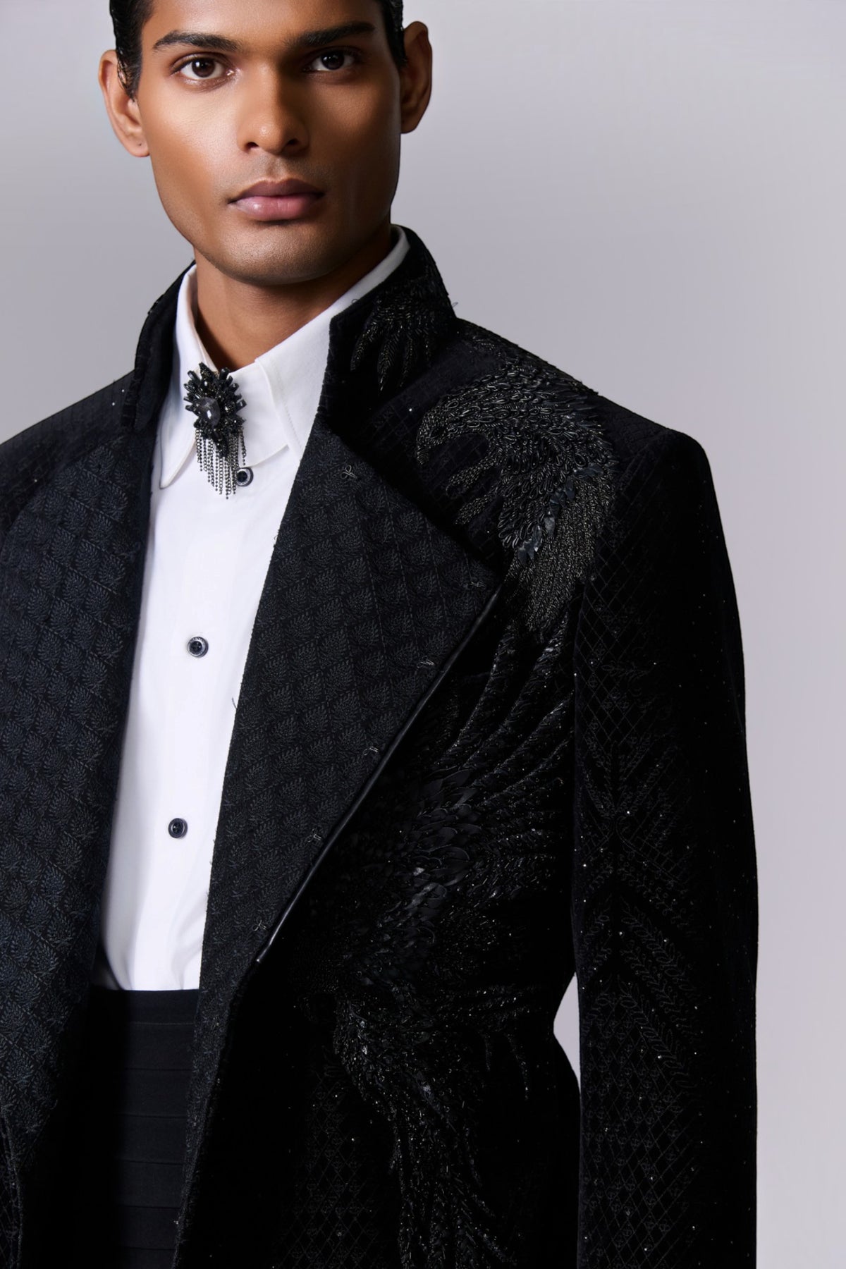 Obsidian Black Ceremonial Sherwani Set