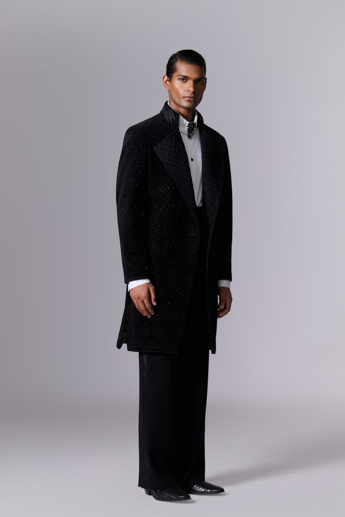 Obsidian Black Ceremonial Sherwani Set