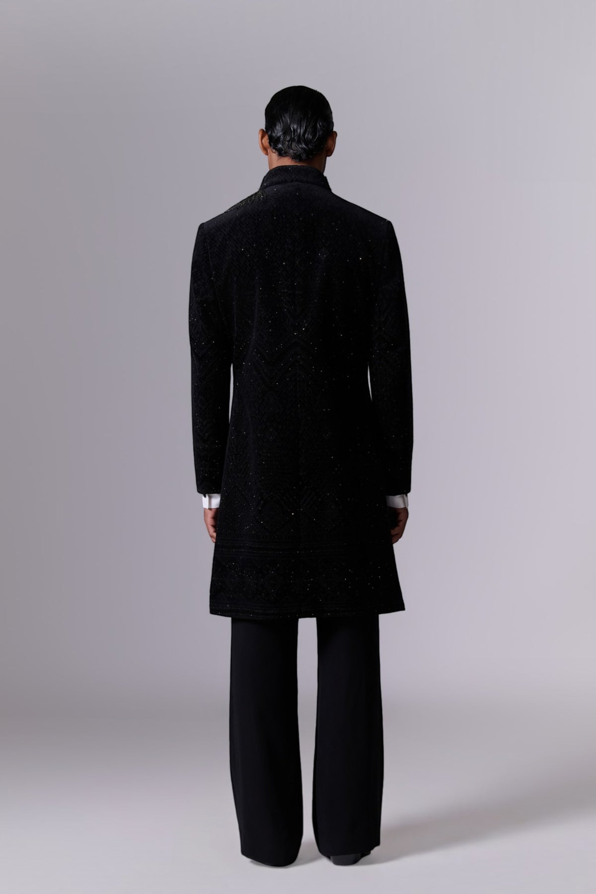 Obsidian Black Ceremonial Sherwani Set