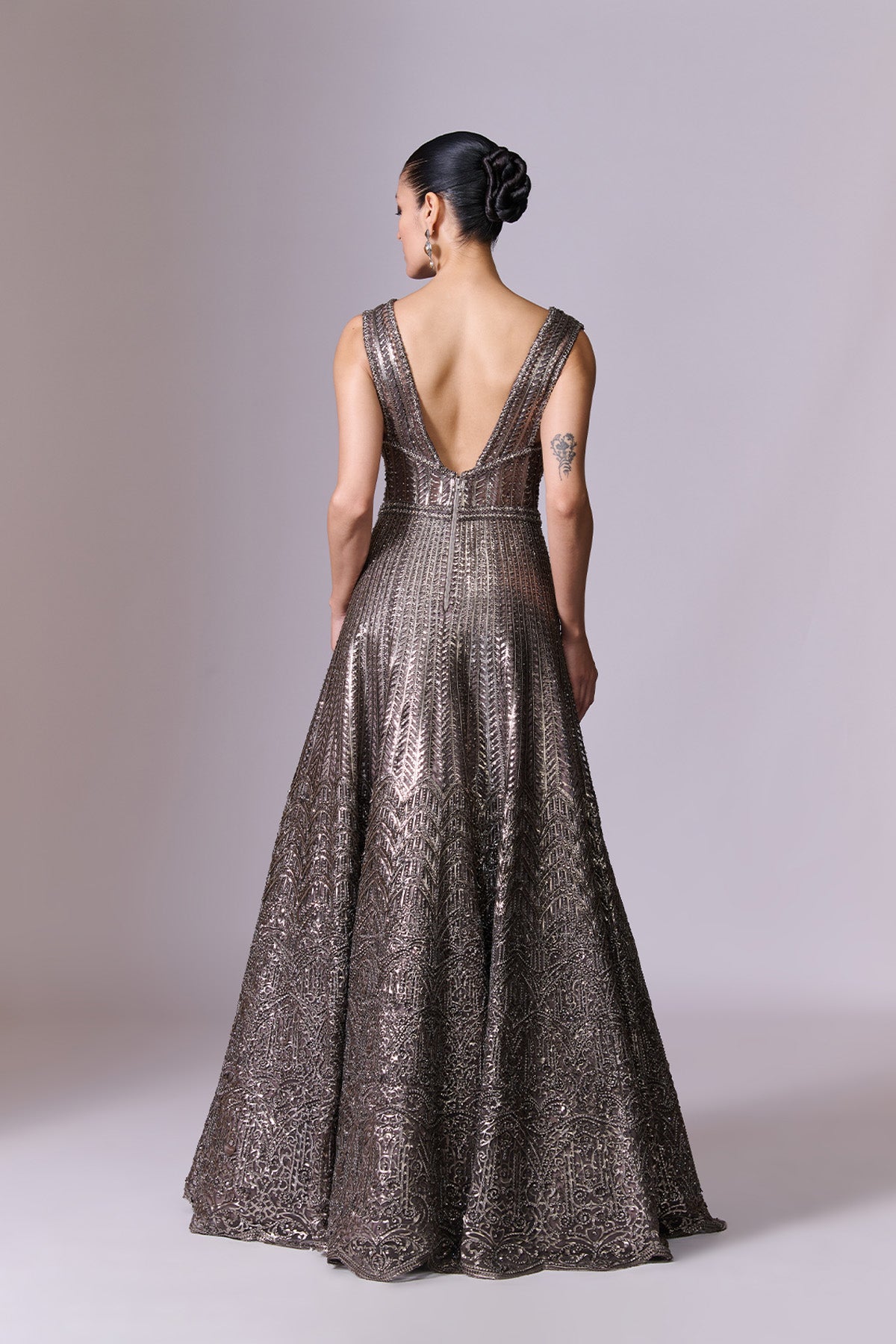 Metallic Sculpted Gown