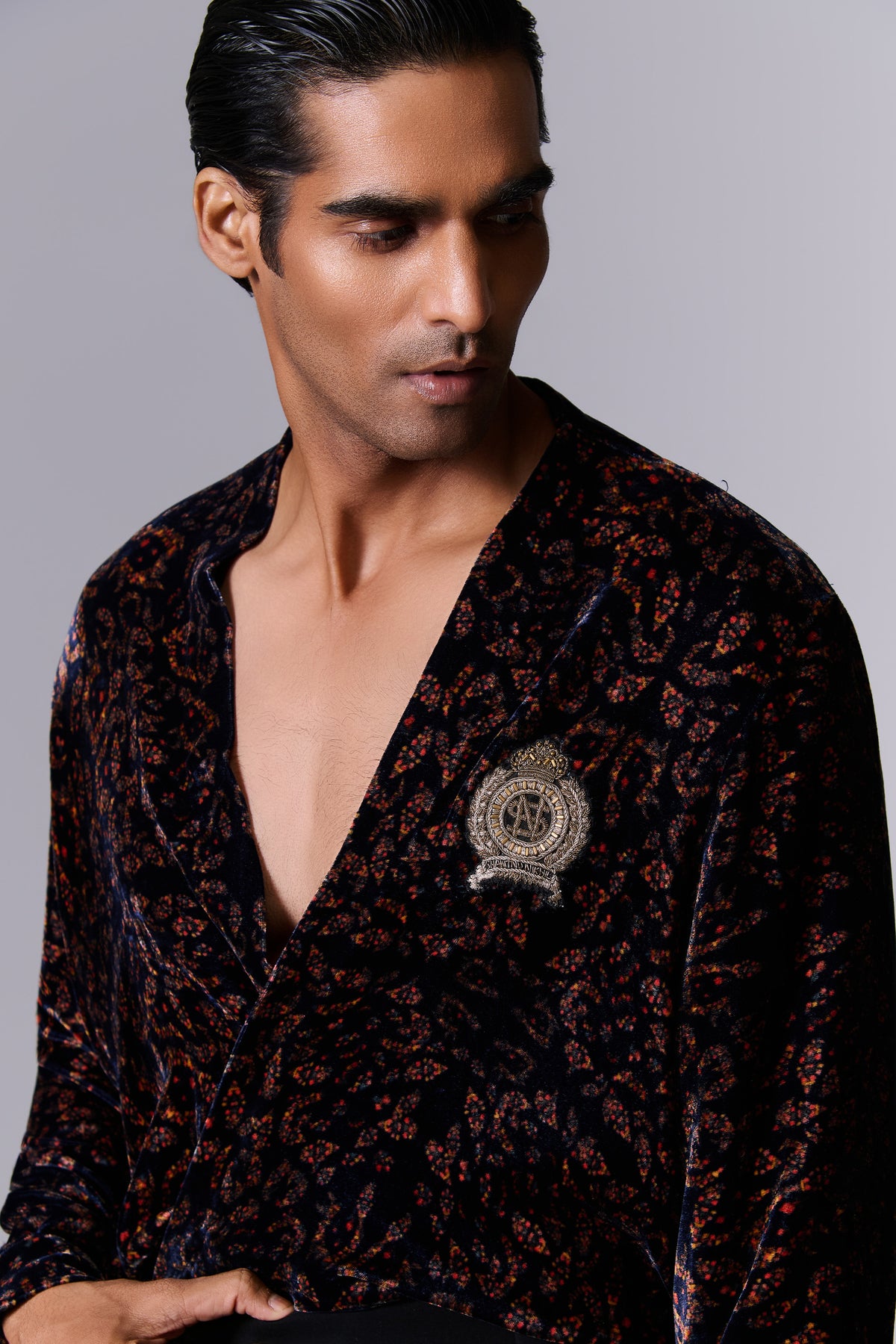 Printed Velvet Cocktail Shirt