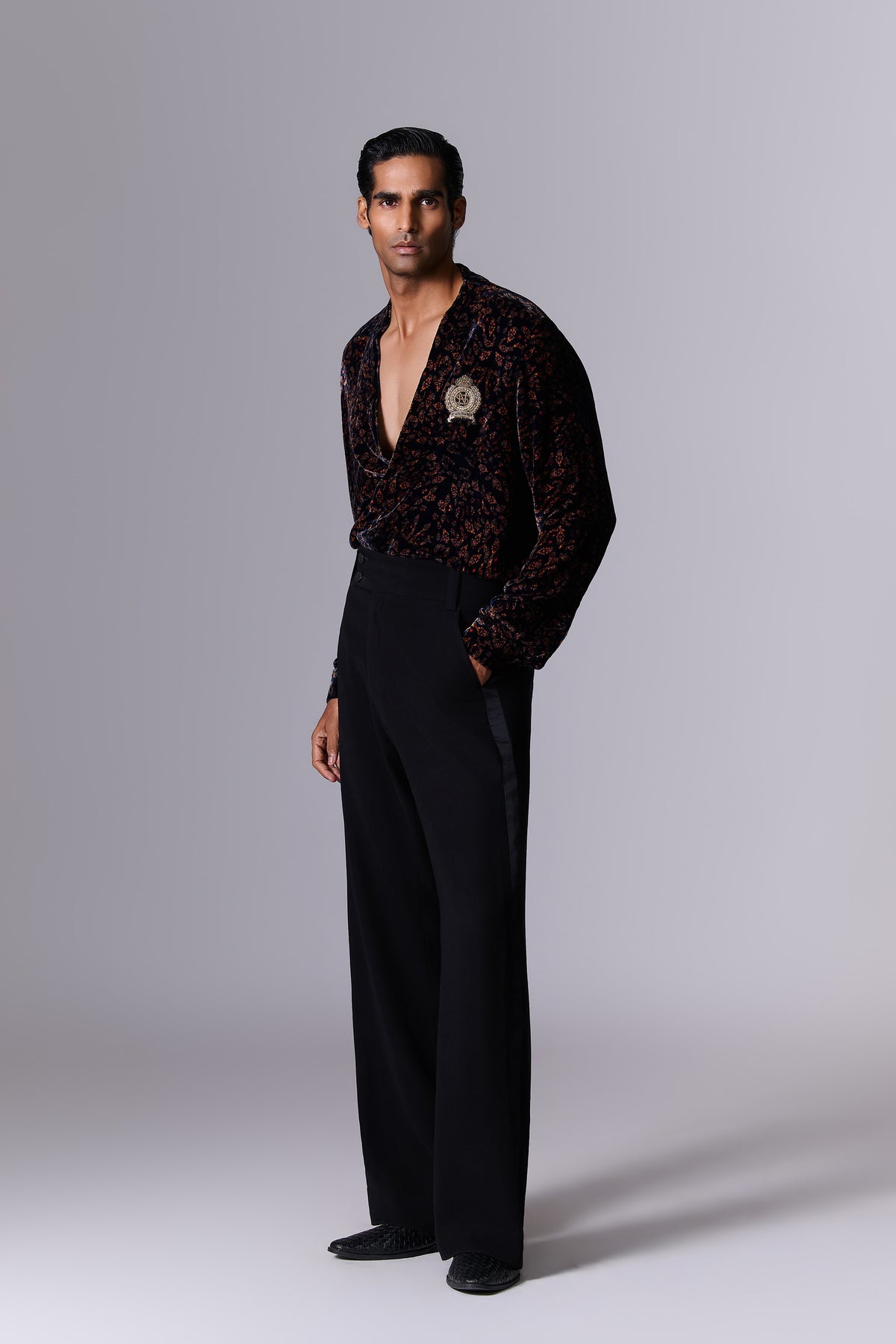 Printed Velvet Cocktail Shirt