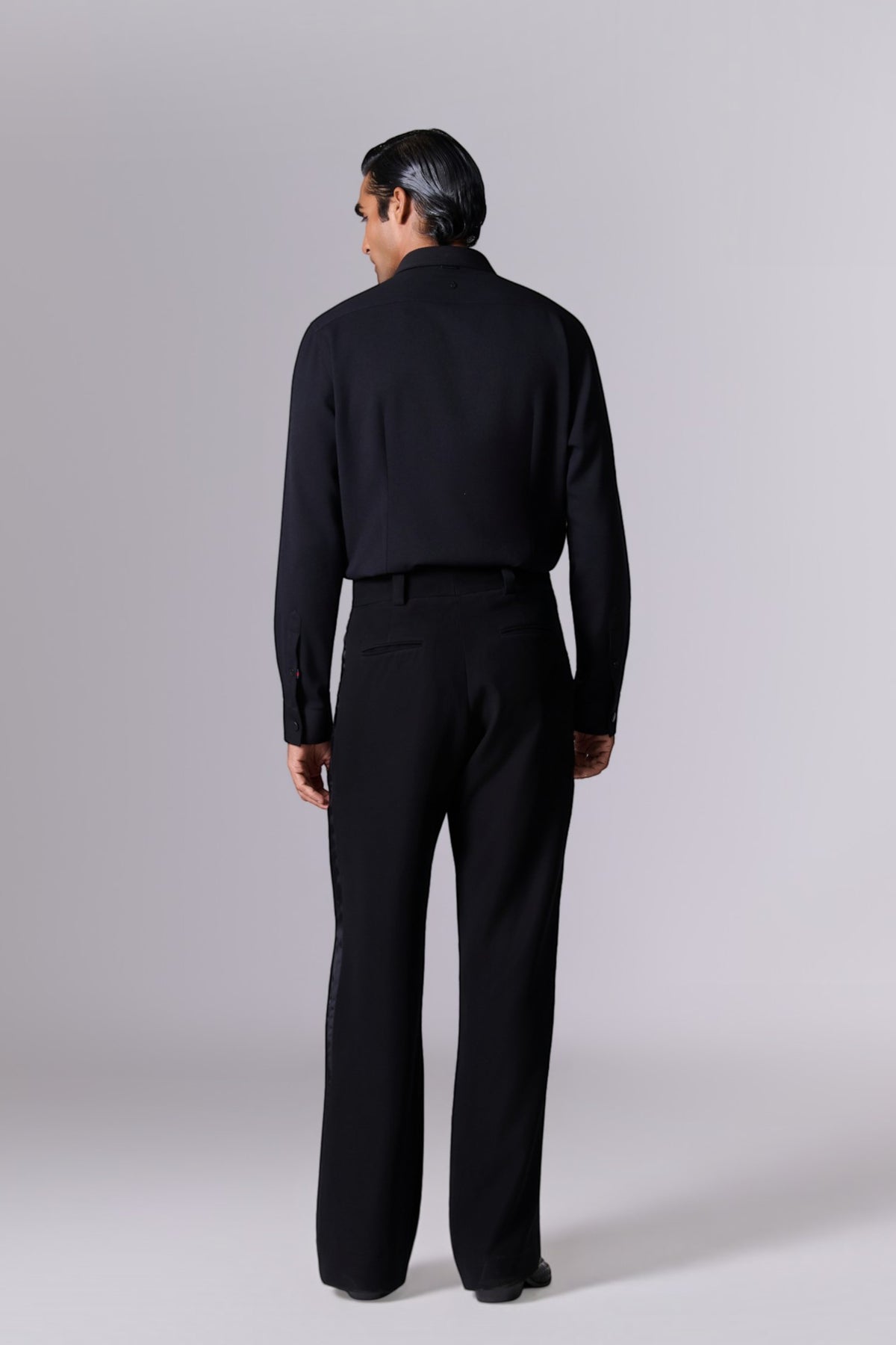 Obsidian Black Beaded Placket Shirt