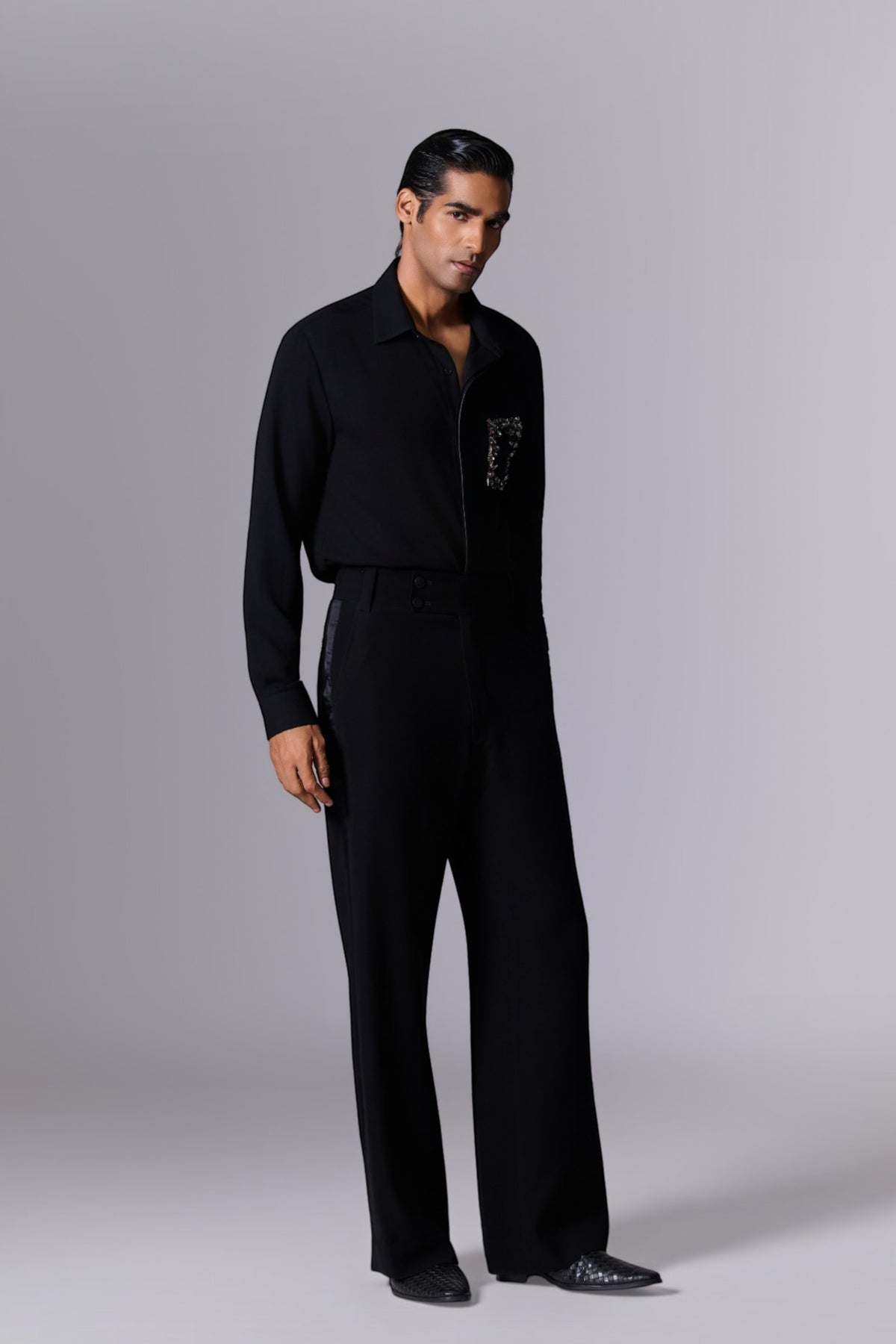 Obsidian Black Crystal Pocket Shirt