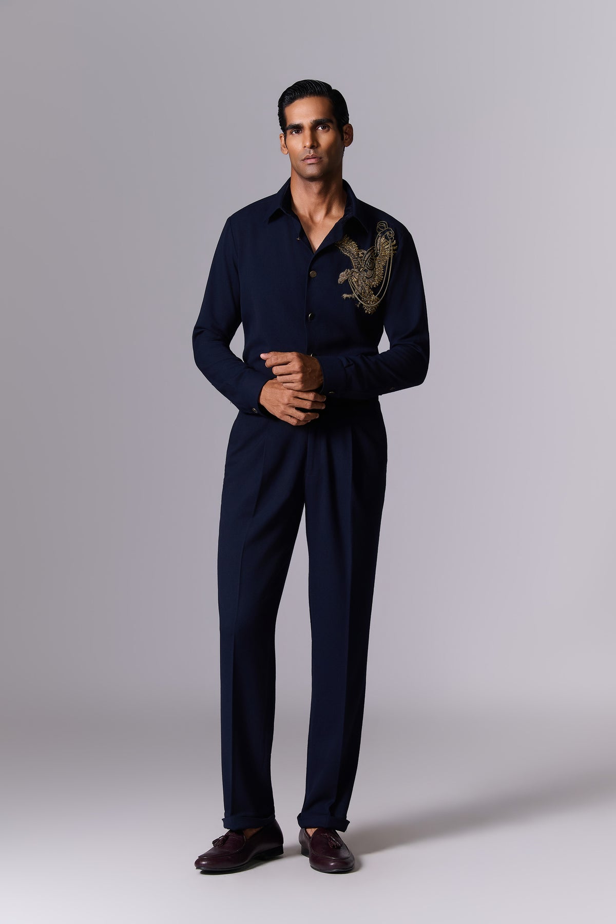 Eagle Embroidered Cocktail Shirt