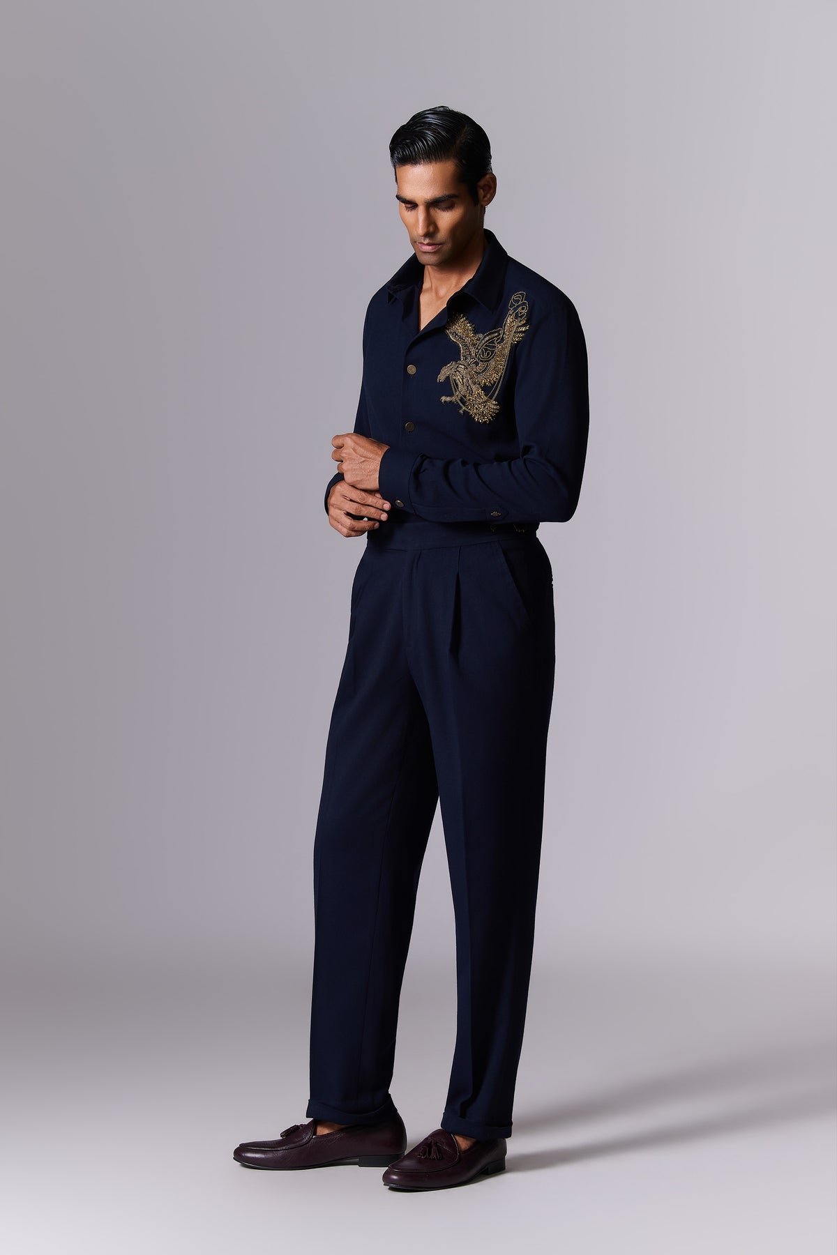 Eagle Embroidered Cocktail Shirt