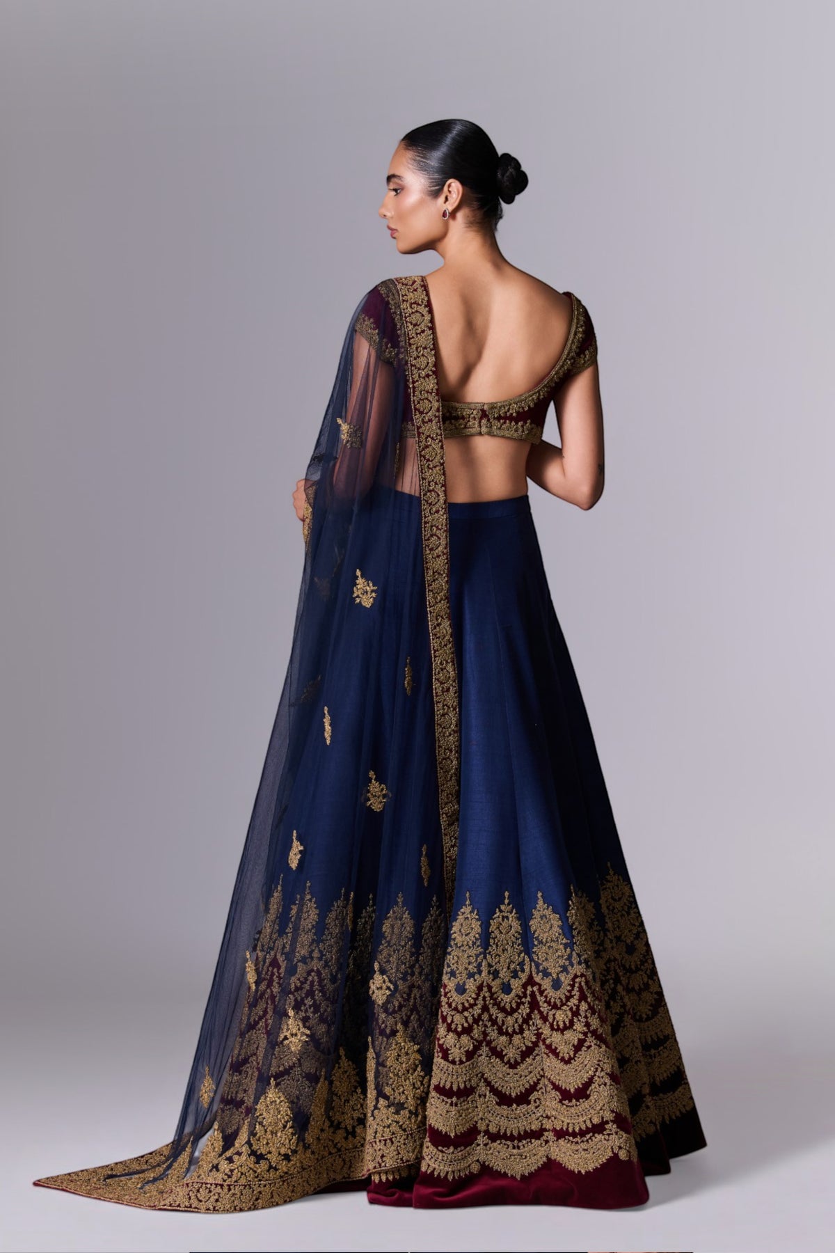 Navy Embellished Lehenga Set