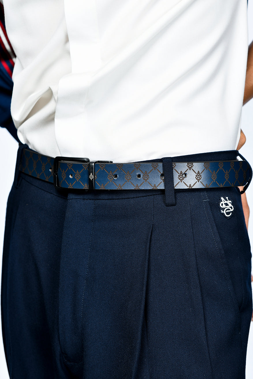 SNCC Navy Leather Belt