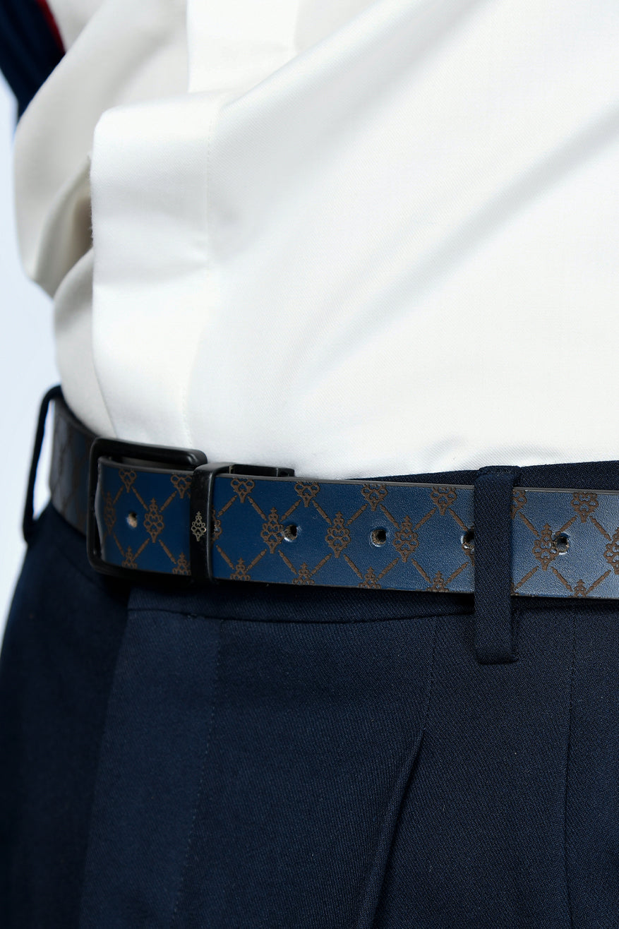SNCC Navy Leather Belt