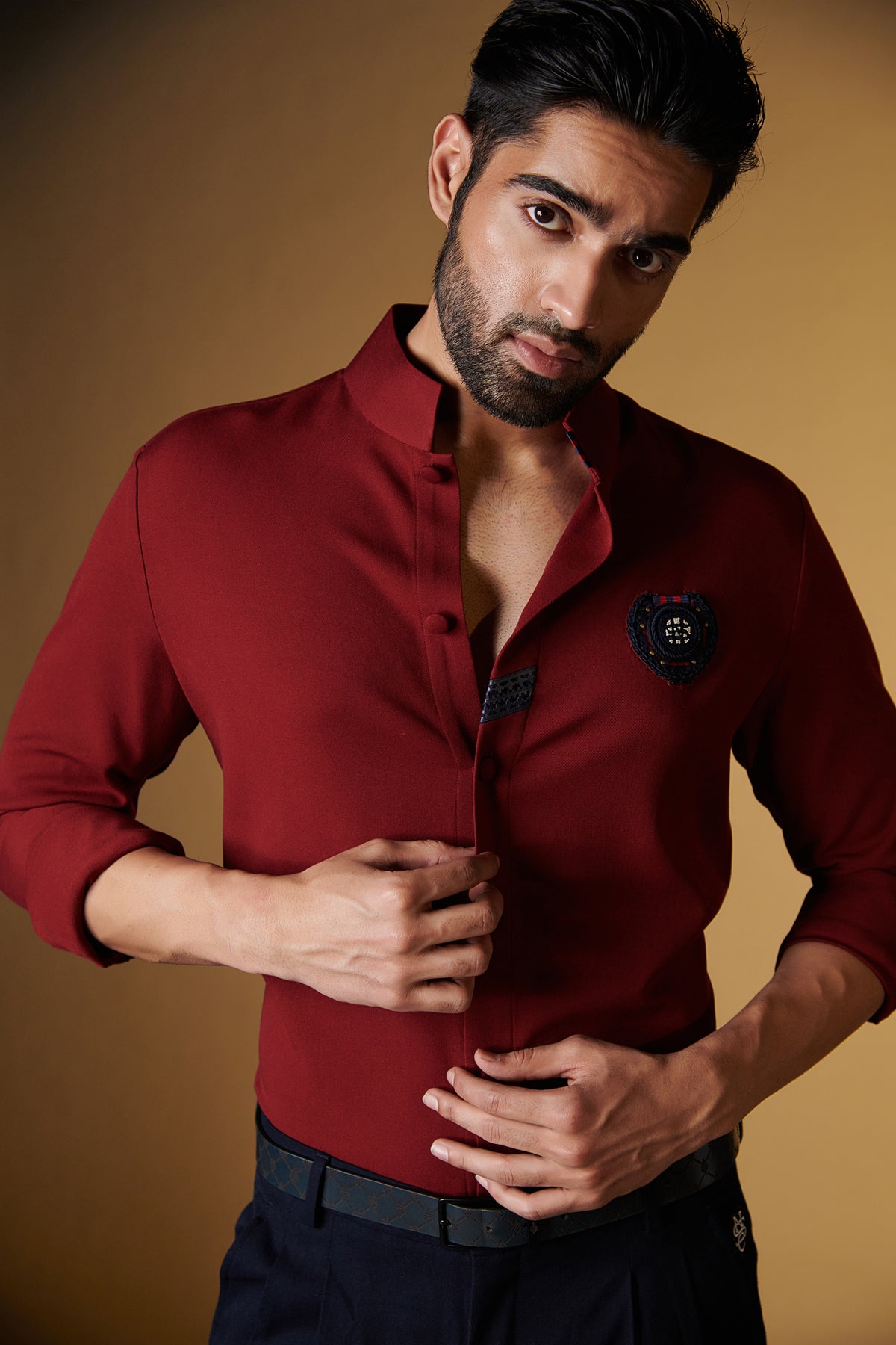 Cherry Shirt with Signature Navy Crest