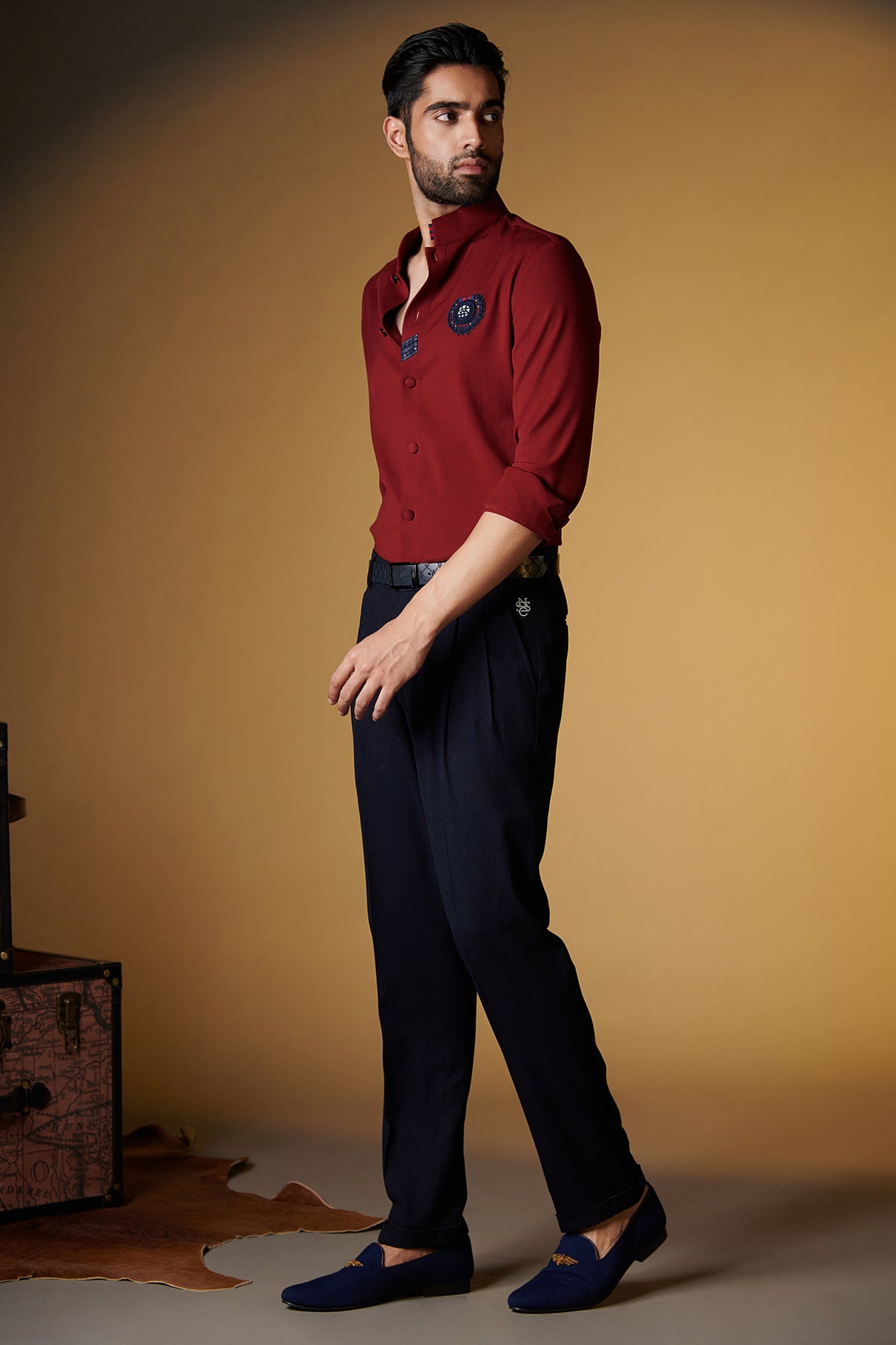 Cherry Shirt with Signature Navy Crest