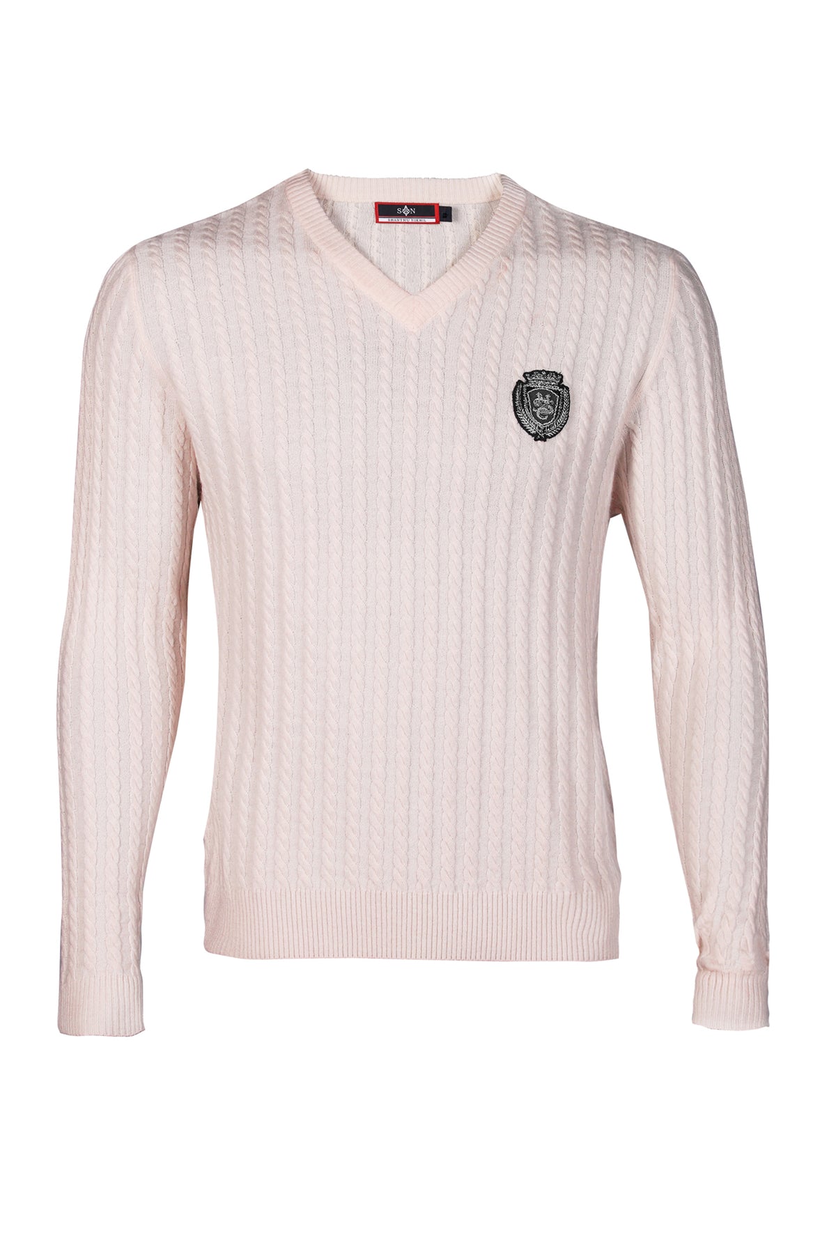 SNCC Light Pink Cable Knit Sweater
