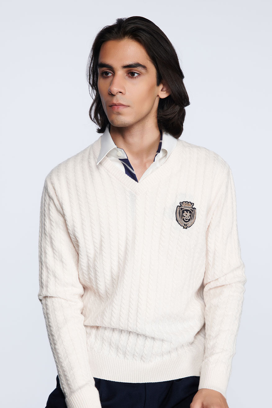 SNCC Light Pink Cable Knit Sweater